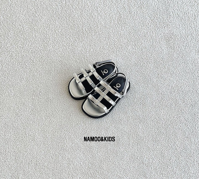 正韓夏NAMOO_KIDS 兩色三層蝴蝶結羅馬鞋