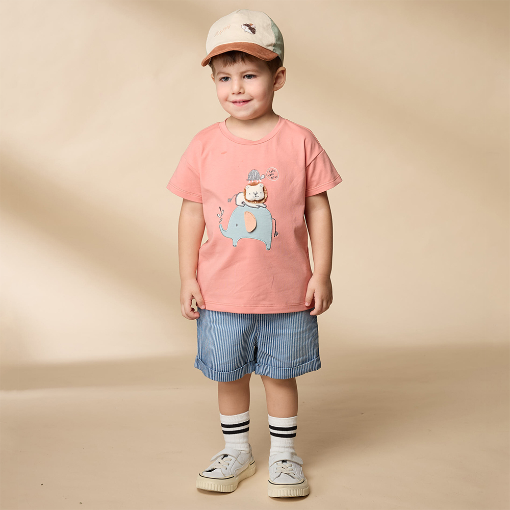 PIPPY 海洋風直條鬆緊腰圍短褲 藍