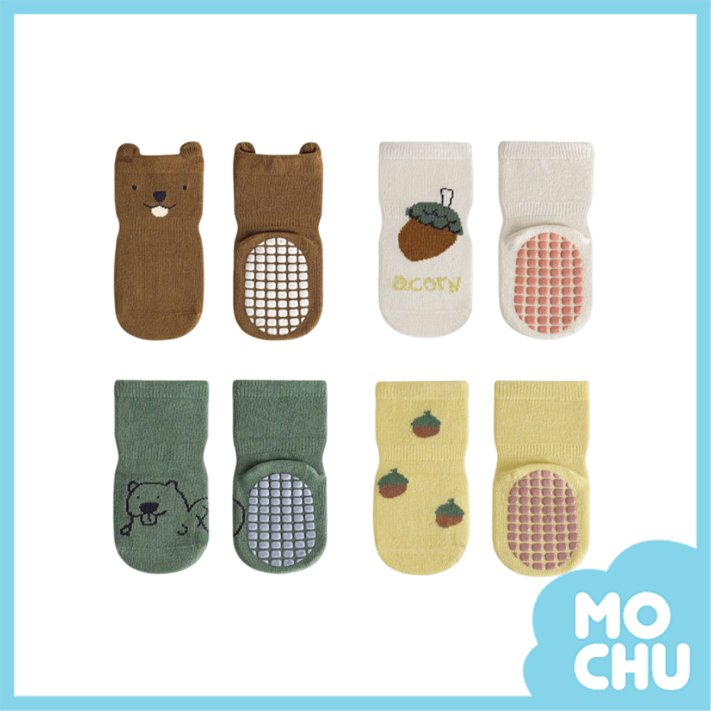 止滑粒可愛寶寶襪四入組(四款)
