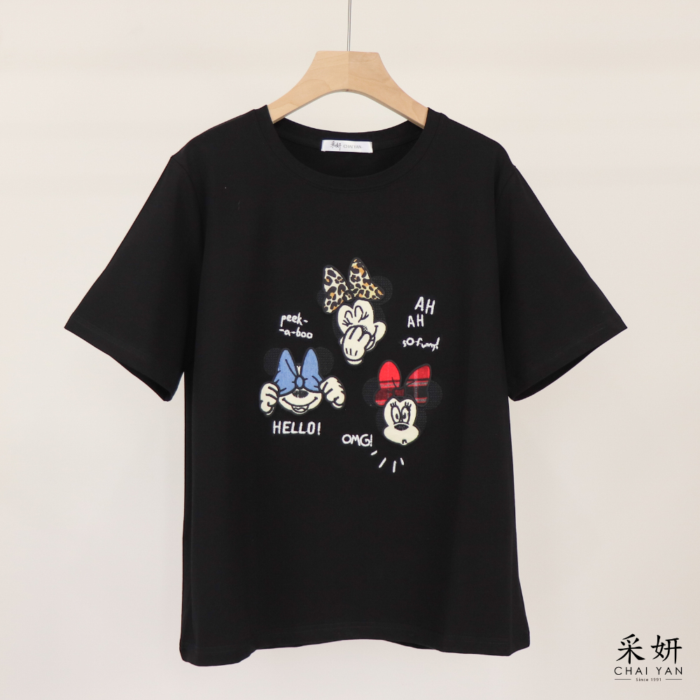 卡通拼布印花短袖上衣