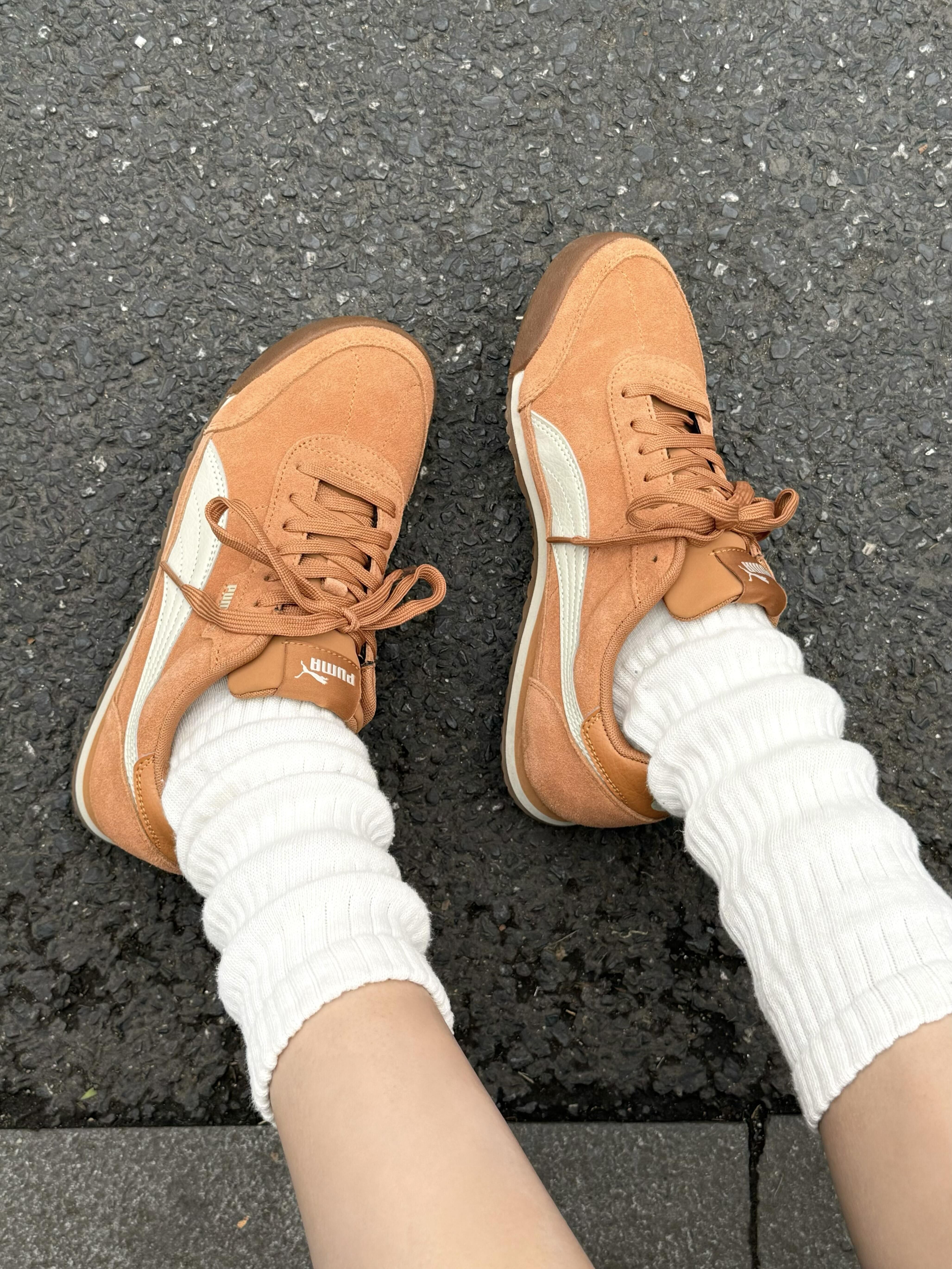 PUMA Turino SD 橘色 灰橘色 橘棕色 焦糖底 麂皮 復古 薄底鞋 貼貼鞋 女款 397453-08/預購