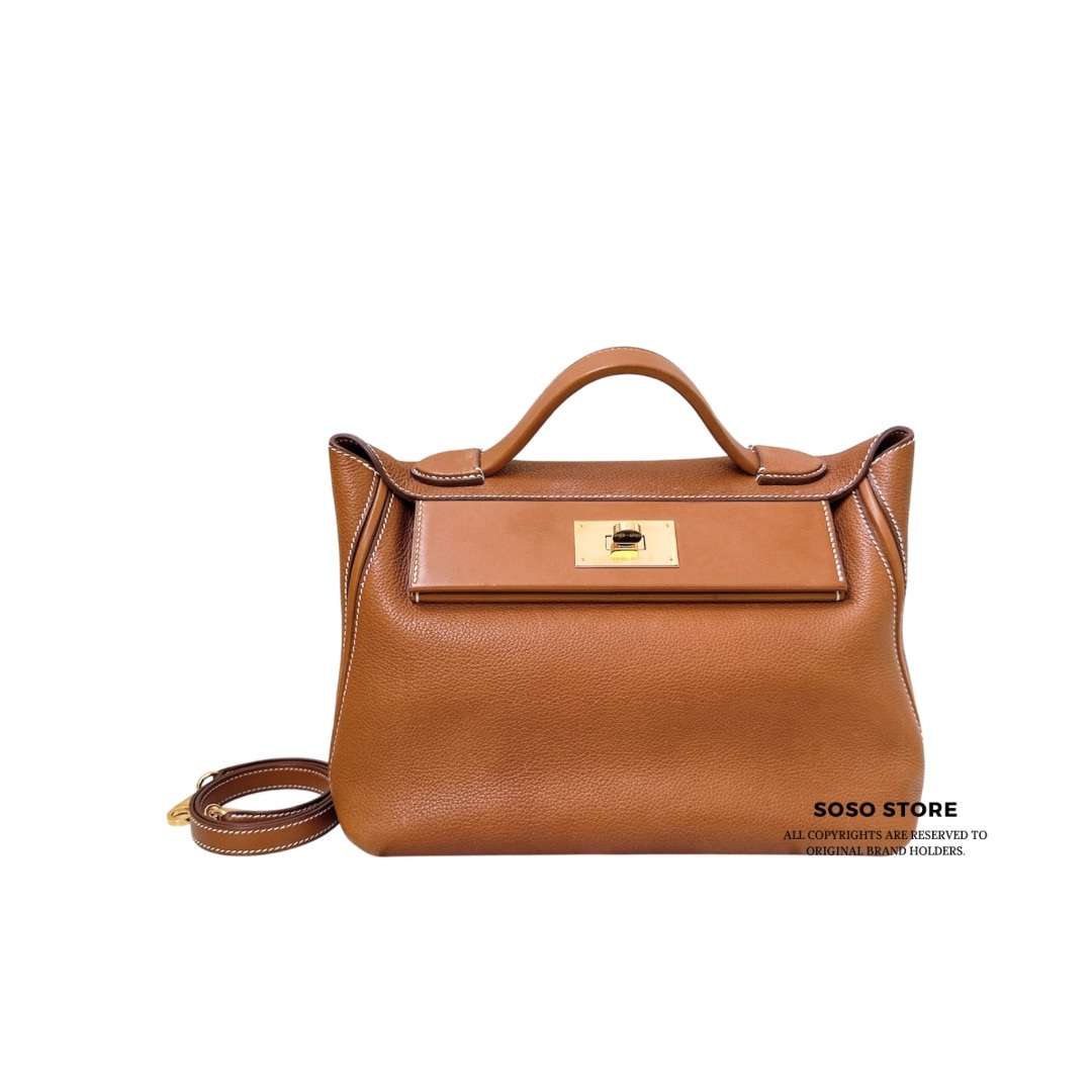 Hermès 24/24 29 Fauve Barenia Faubourg - Gold / Ghw