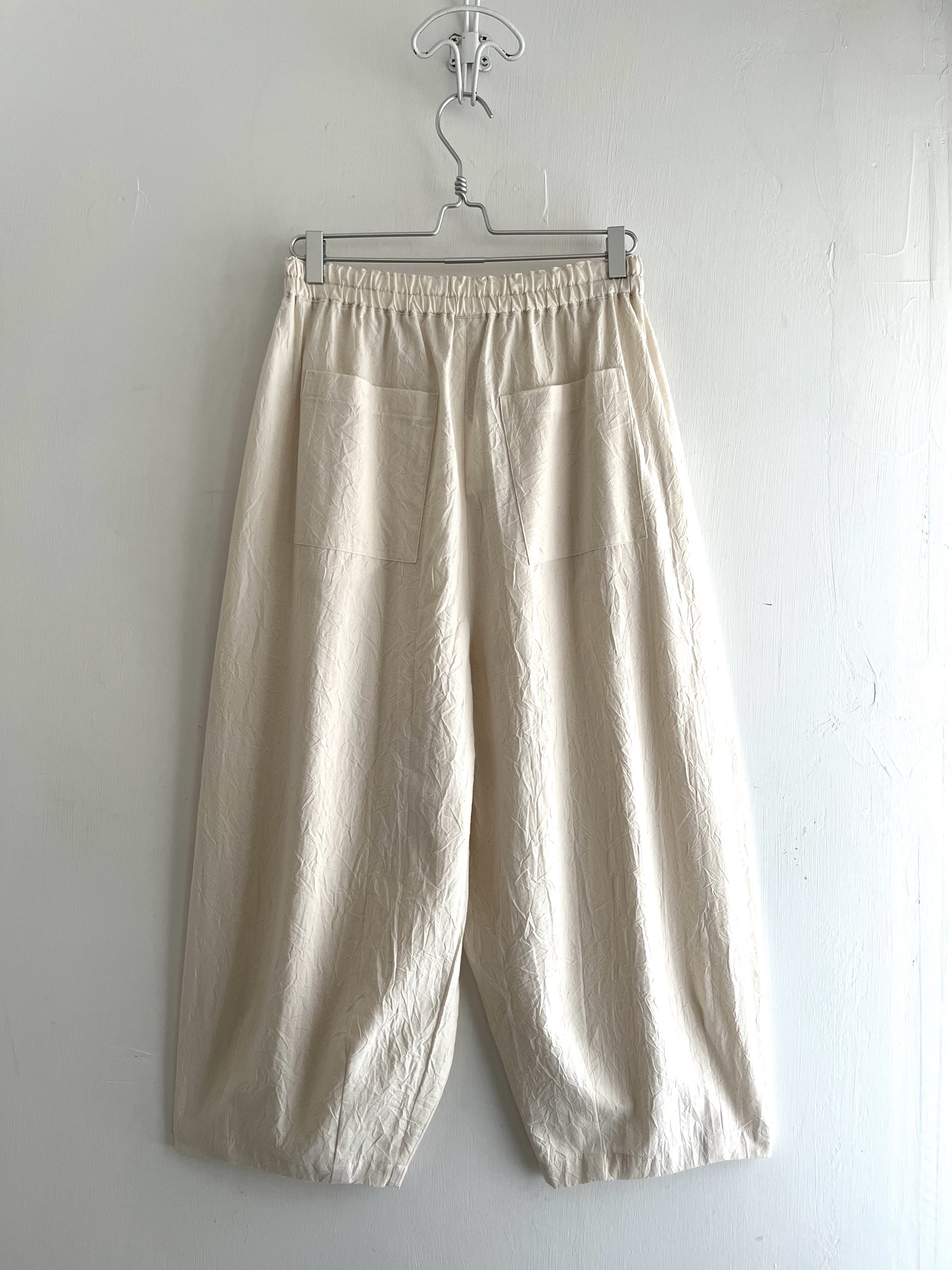 日本製nachukara米色全橡筋闊褲