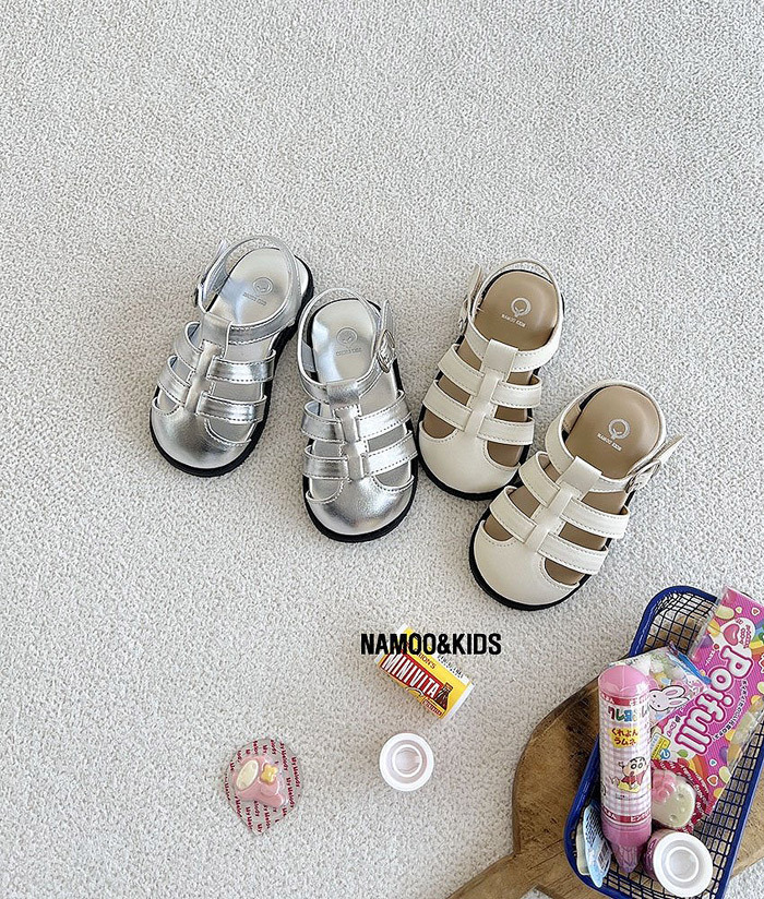 正韓夏NAMOO_KIDS 兩色英式感羅馬鞋