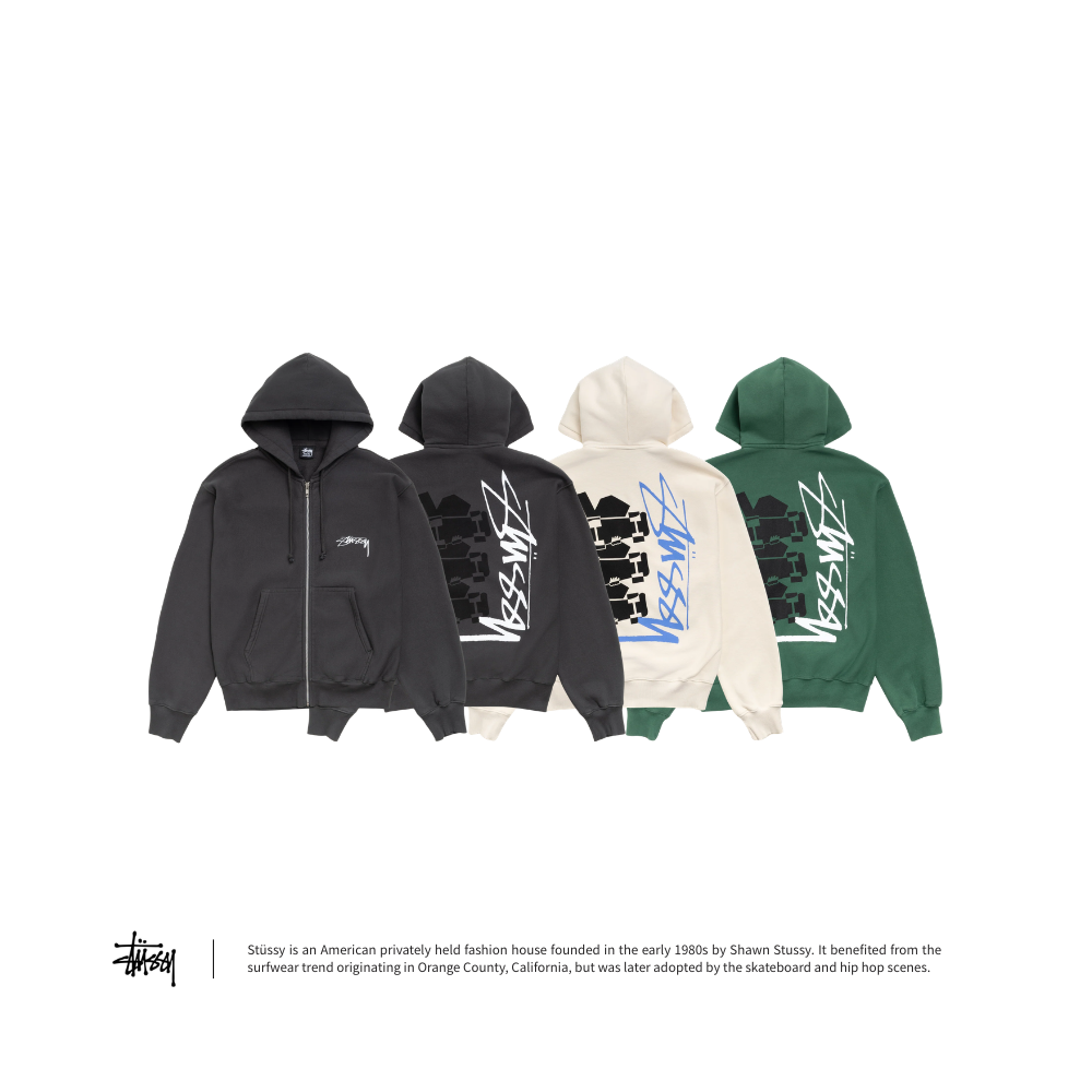 "代購" STUSSY SKATE STACK ZIP HOODIE PIGMENT DYED 連帽外套