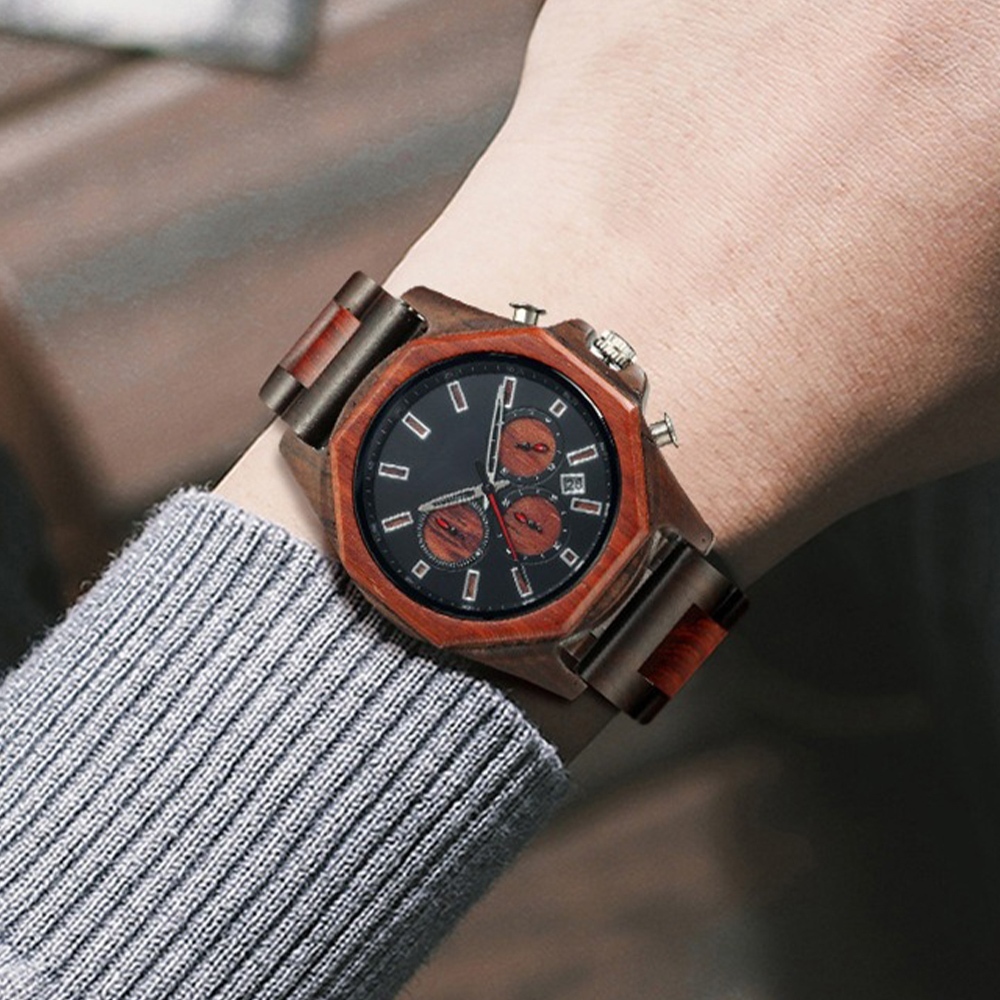 多功能手錶 檀木手錶 原木錶 復古手錶 木頭錶 刻度手錶 木質手錶 指針手錶 手錶 腕錶 男生手錶 大錶盤手錶 790