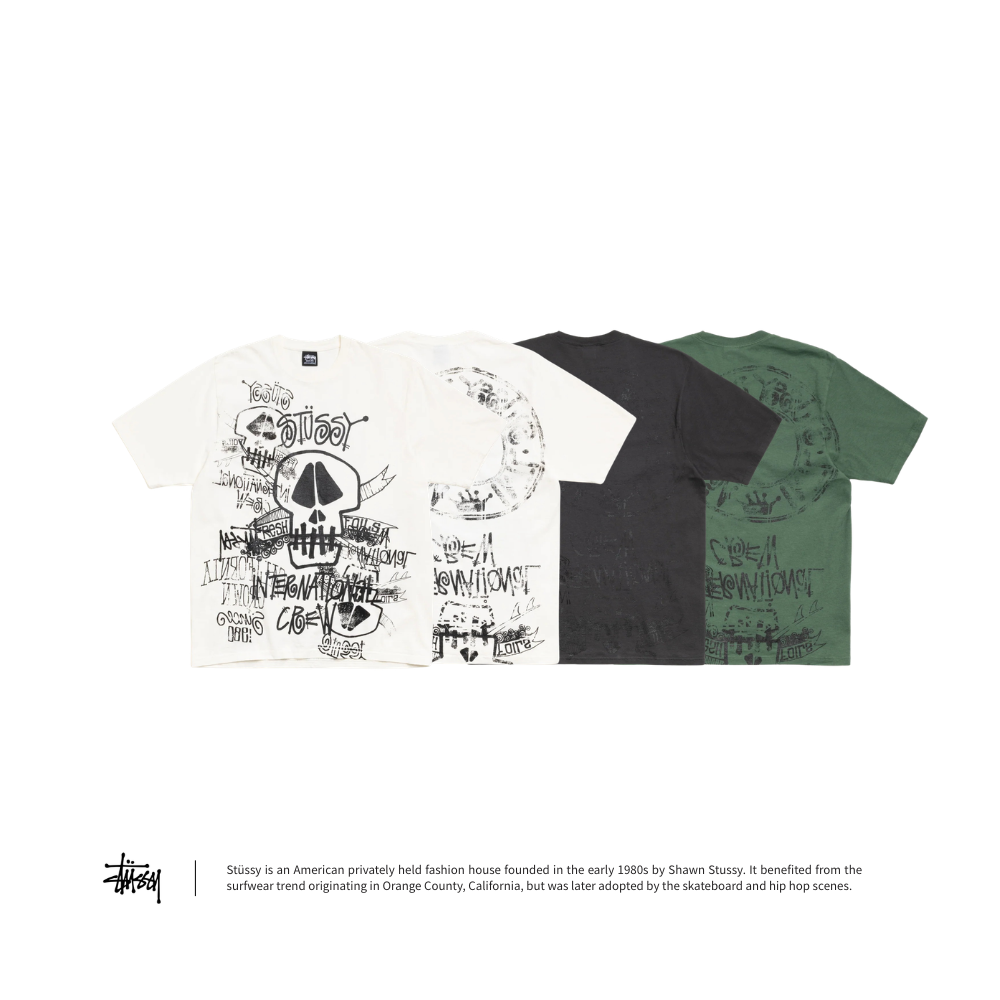 "代購" Stussy SKULLS TEE PIGMENT DYED 水洗感骷髏