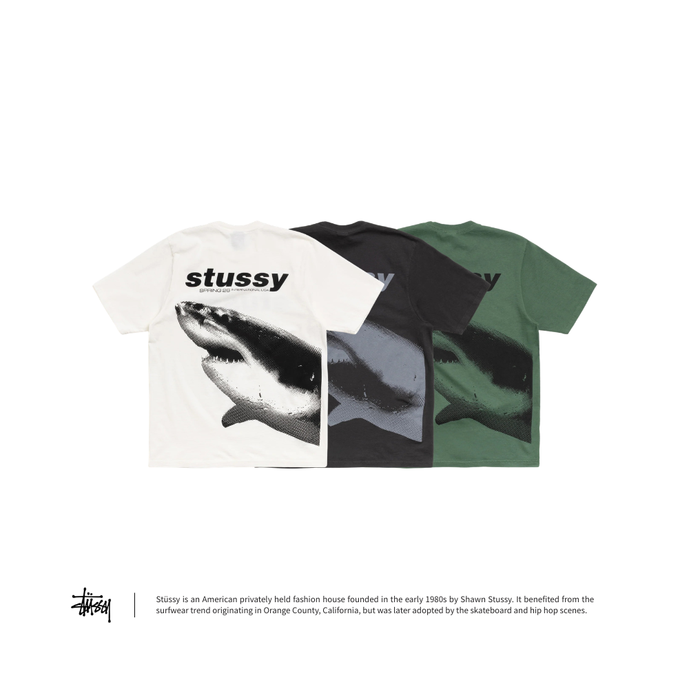 "代購" Stussy SHARK TEE PIGMENT DYED 鯊魚