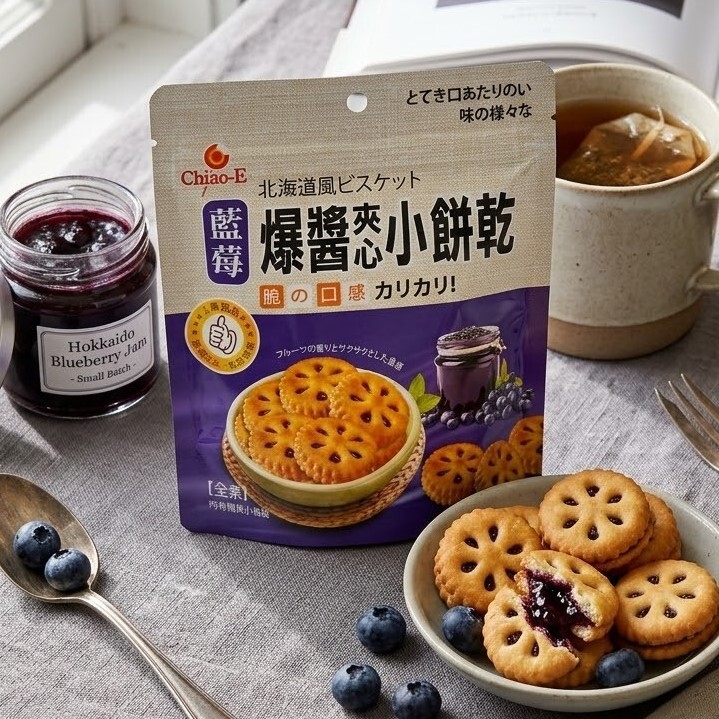巧益 爆醬夾心小餅乾系列 90g 草莓/鳳梨/藍莓