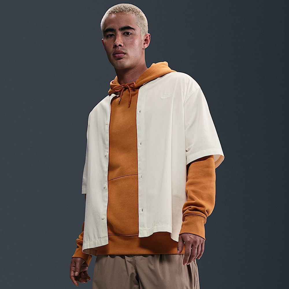 NIKE 短袖 AS M NK CLUB SS BTN SHIRT WSH 米色 襯衫 男 HJ2030-133