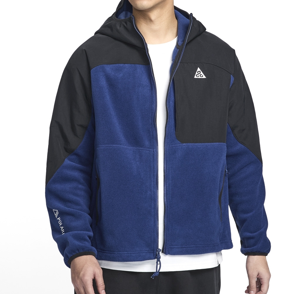 NIKE 外套 AS U ACG WOLF TREE FZ HD PLUS 藍黑 搖粒絨 運動外套 男 HJ2459-010