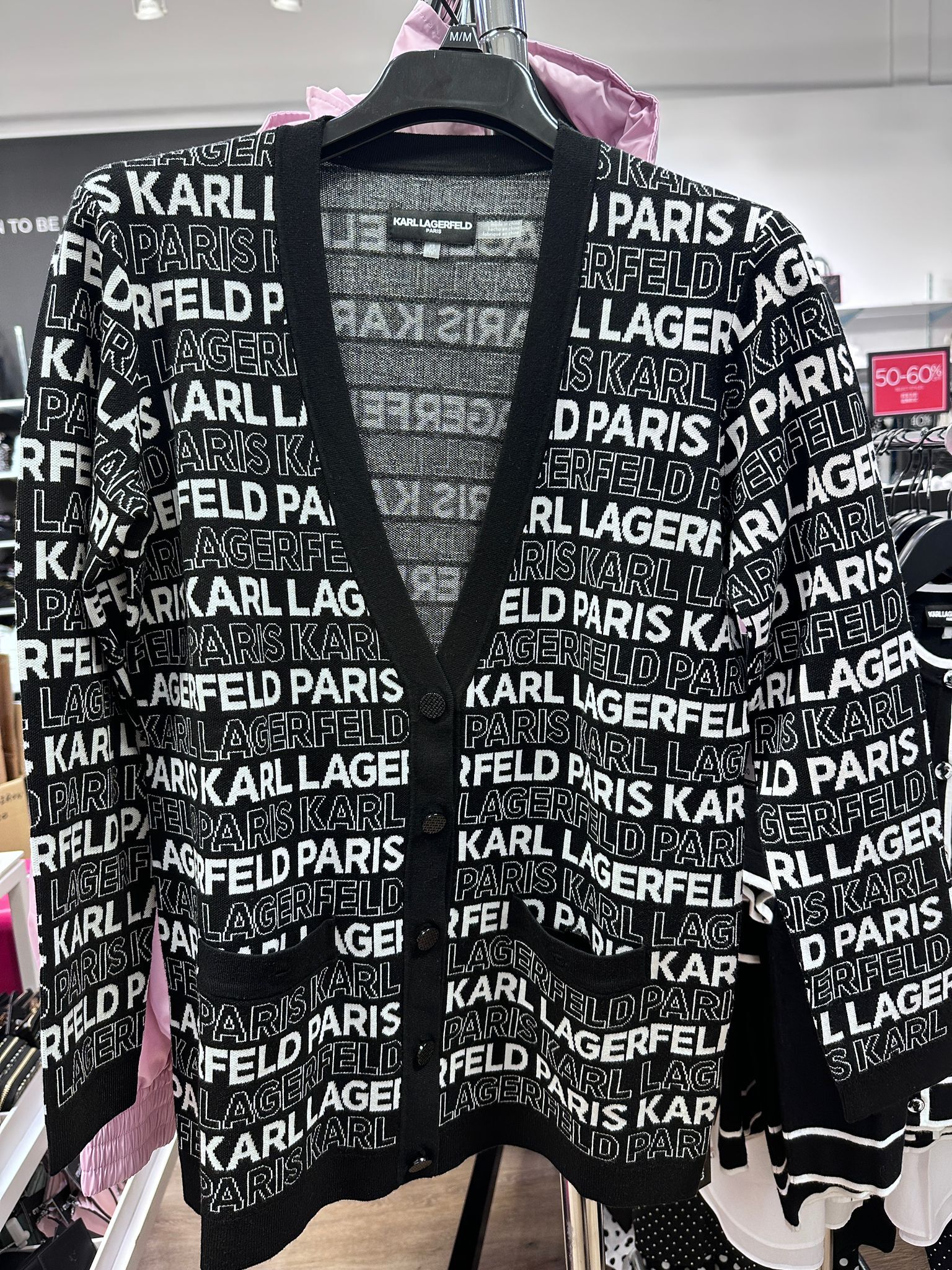 RT36 KL 黑白logo開胸外套 Long Logo Cardigan