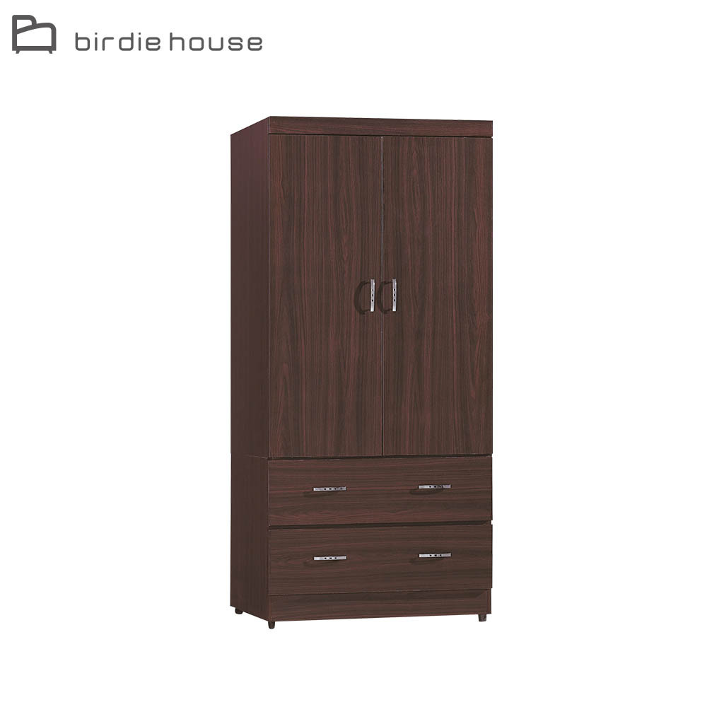 柏蒂家居-瑞安2.7尺二門二抽衣櫃/衣櫥