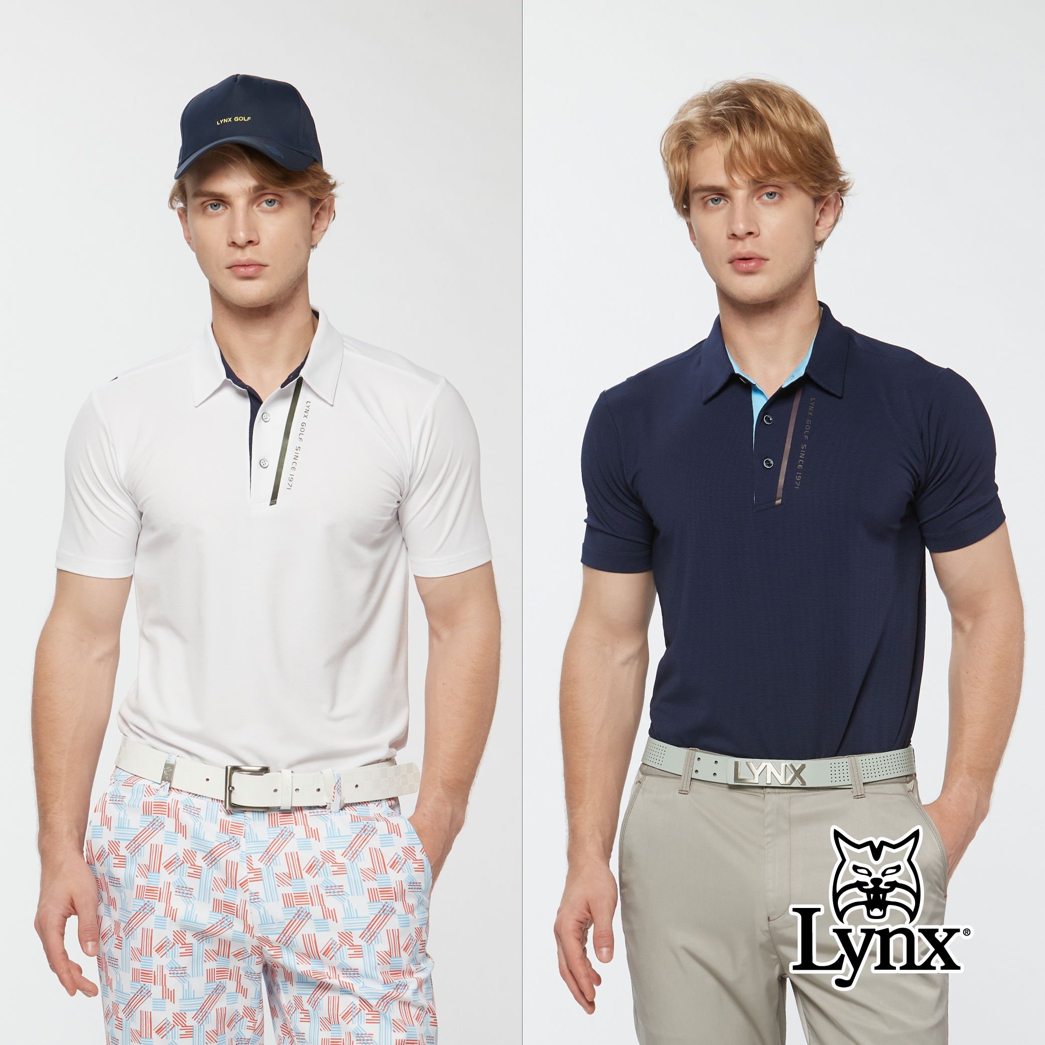 男款合身版吸濕排汗圓型組織布LOGO貼膜造型短袖POLO衫