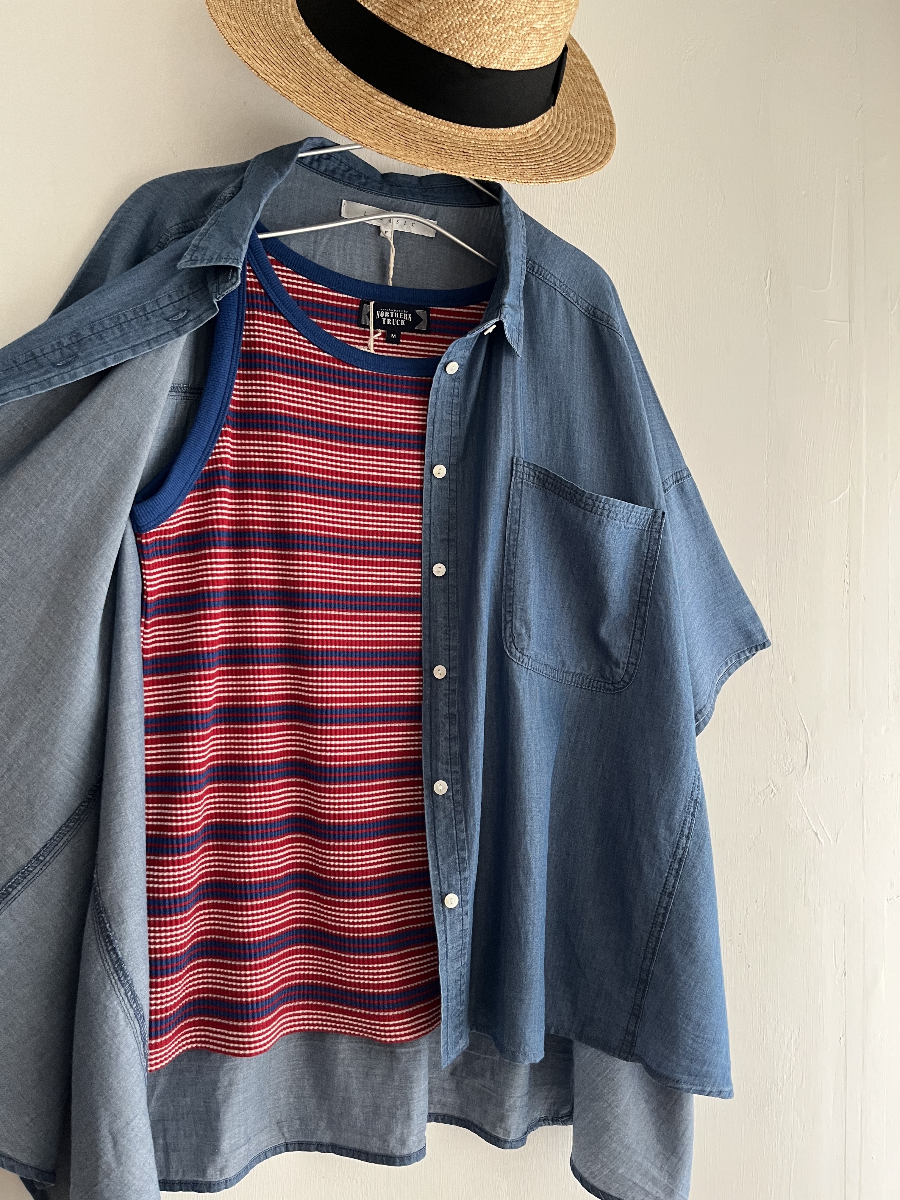 LILASIC藍色薄料牛仔top