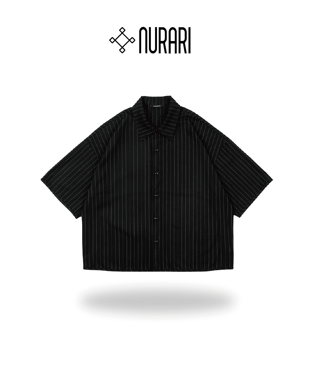 Nurari 寬鬆直條紋短袖襯衫 26 S/S Civ. Minimalist ST+ boxy shirt