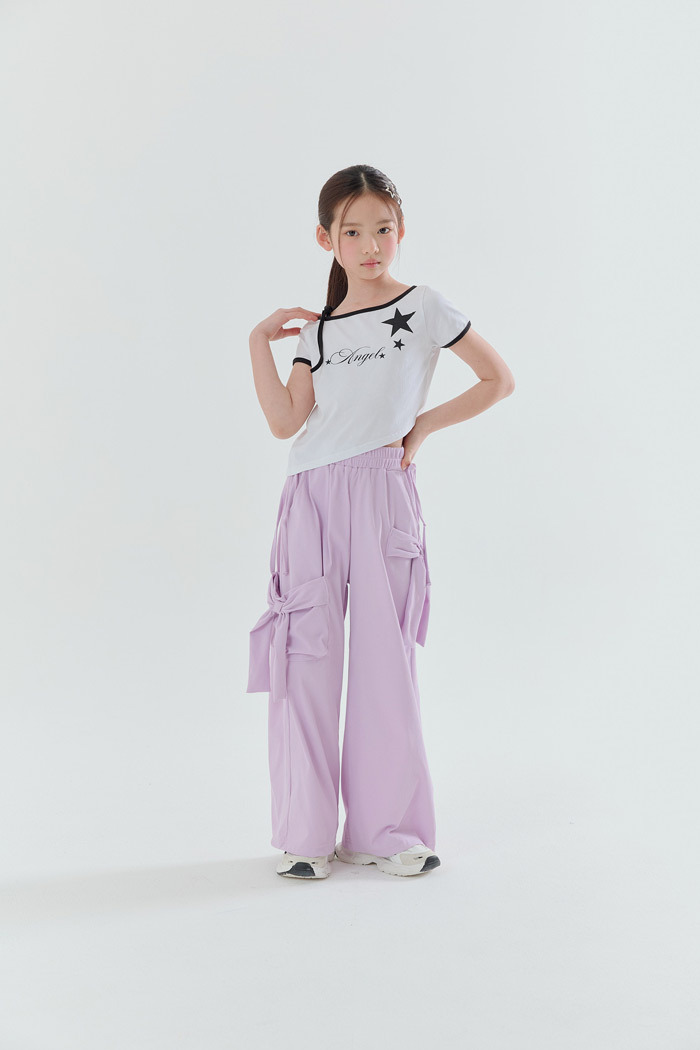 正韓夏Lilas 兩色甜酷女孩蝴蝶結褲