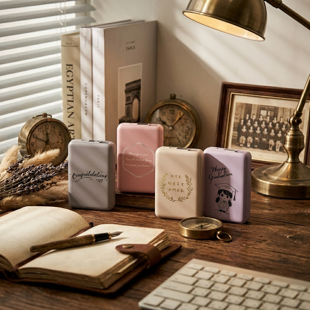 🎓2026畢業禮物 手繪插畫 10000mAh 莫蘭迪4色行動電源 附禮物包裝