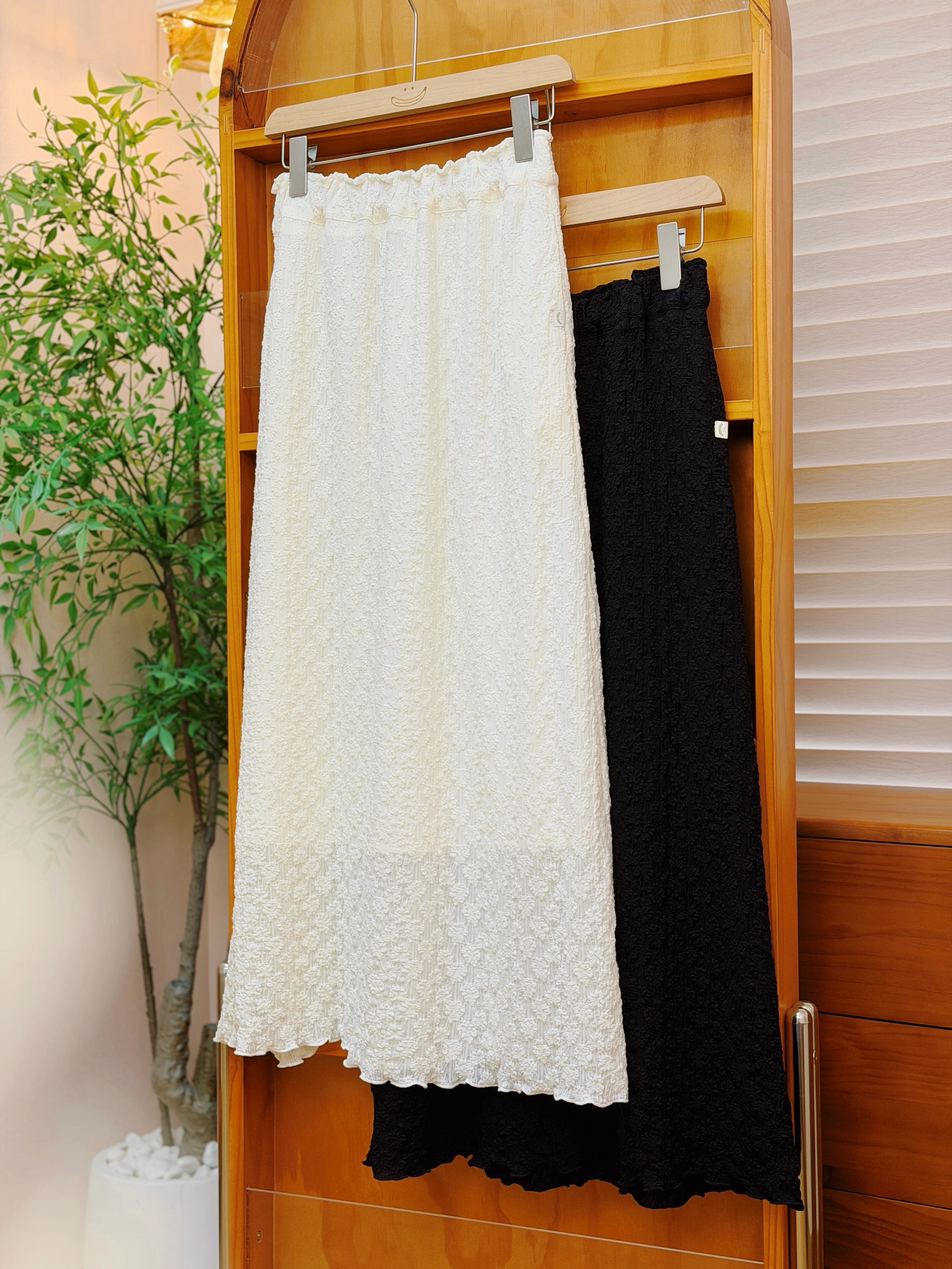 兩色 / 精緻感柔軟提花直身長裙 / Refined Jacquard Straight Maxi Skirt