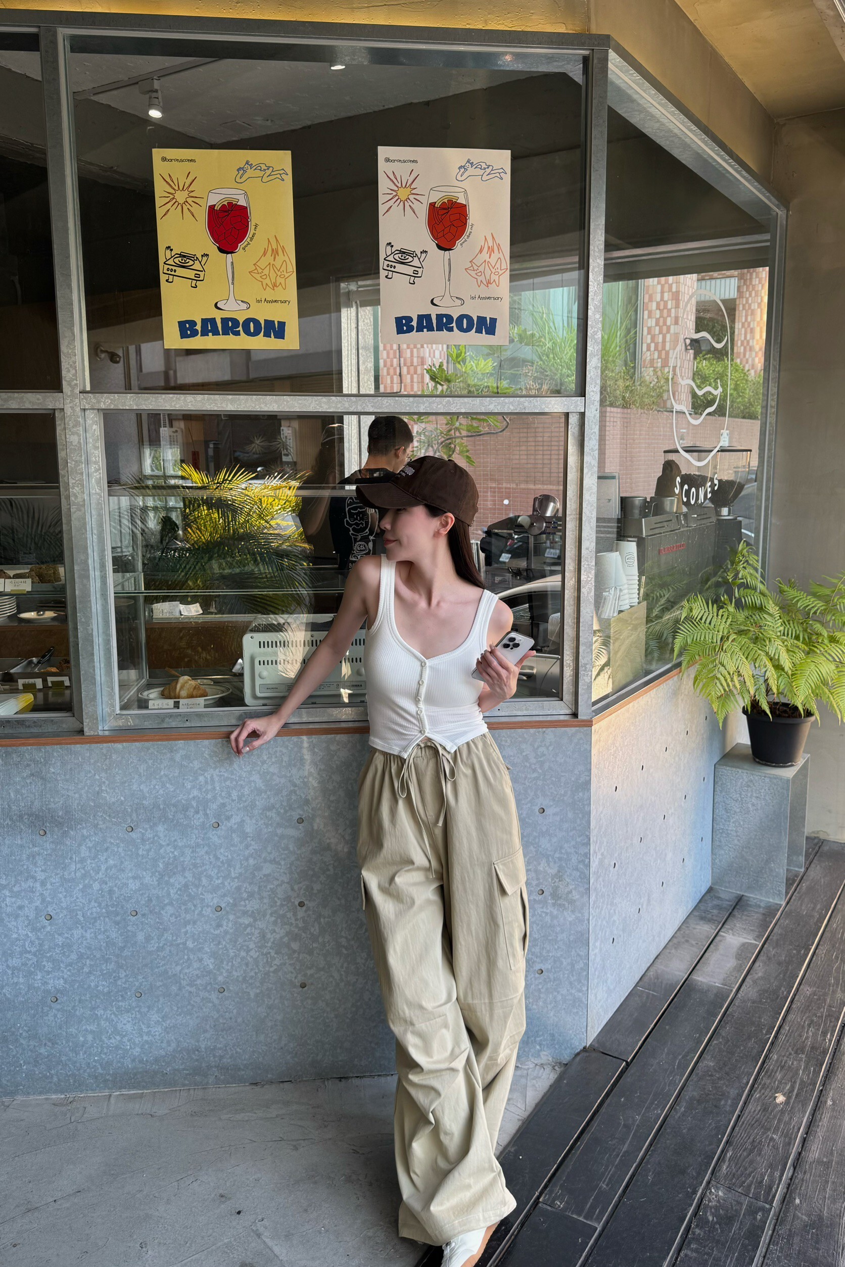 #AM53 挺版工裝褲(白/卡其/藍)