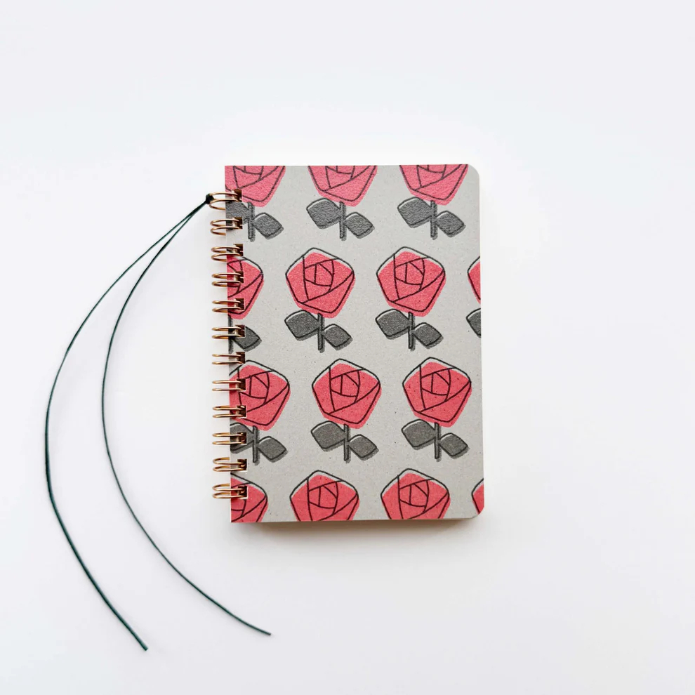 綁線環裝筆記本 | 玫瑰花 | 水縞 日本
