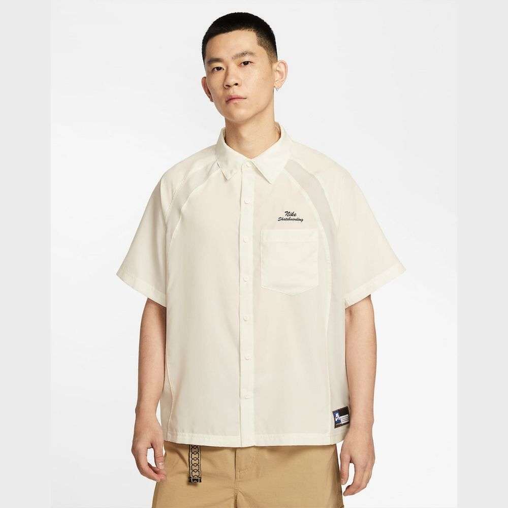 NIKE 短袖 SB DRY 米白色 口袋 短袖襯衫 男 HJ2959-133