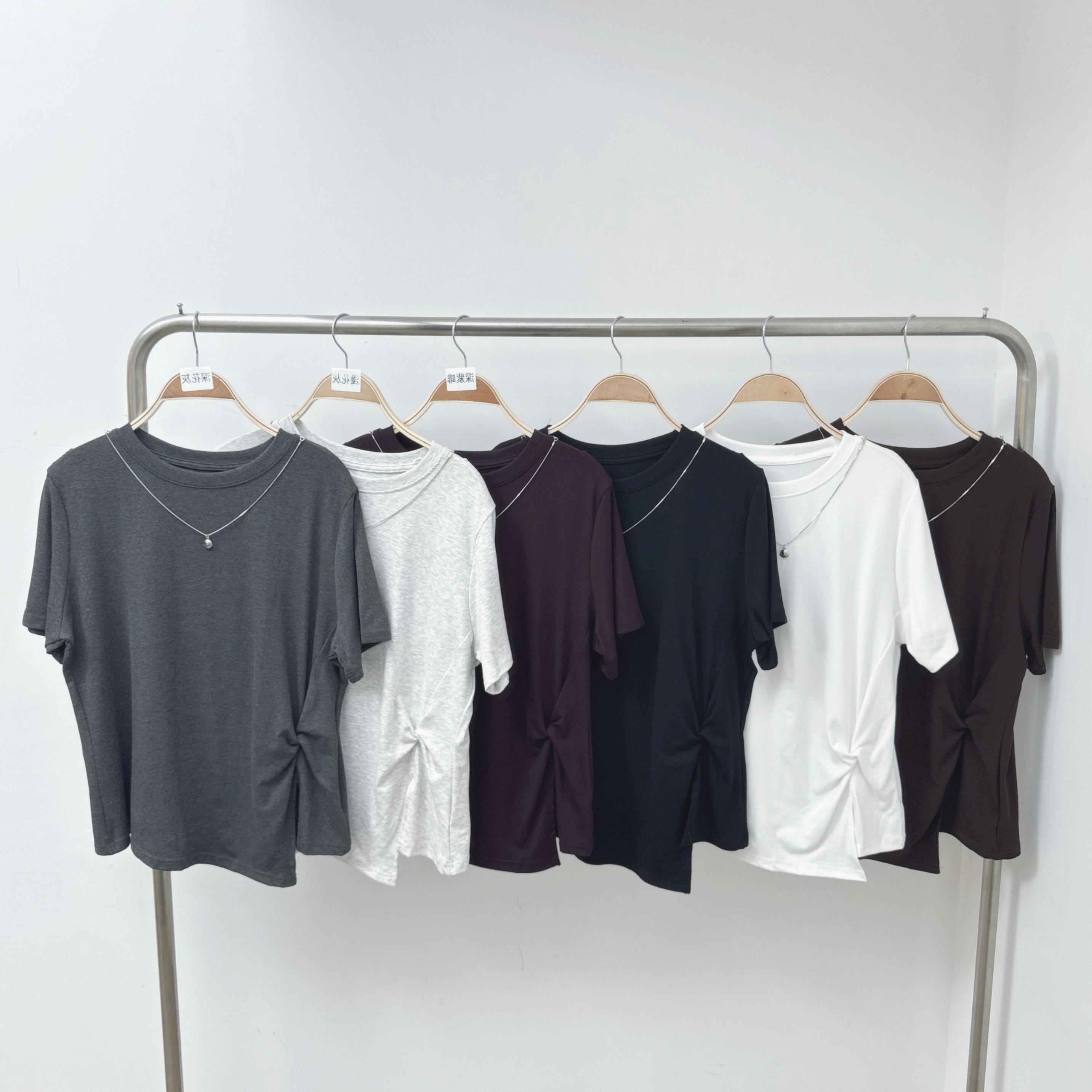 ⭐️⭐️【預訂】頸鏈側打摺開叉腳彈棉TOP (C51-C56)