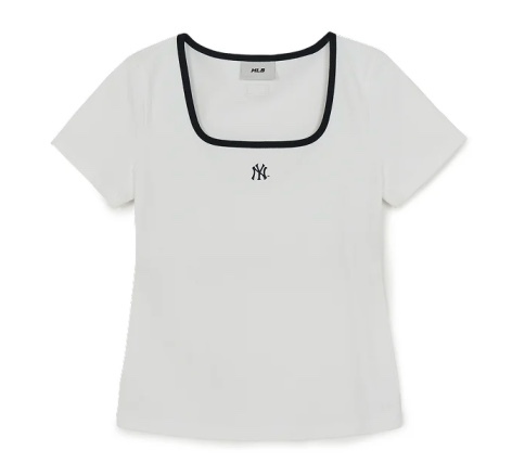 【品牌清貨SALE】 【現貨】【MLB】Women's Basic Square Neck Slim Fit Short Sleeve T-shirt LA Dodgers