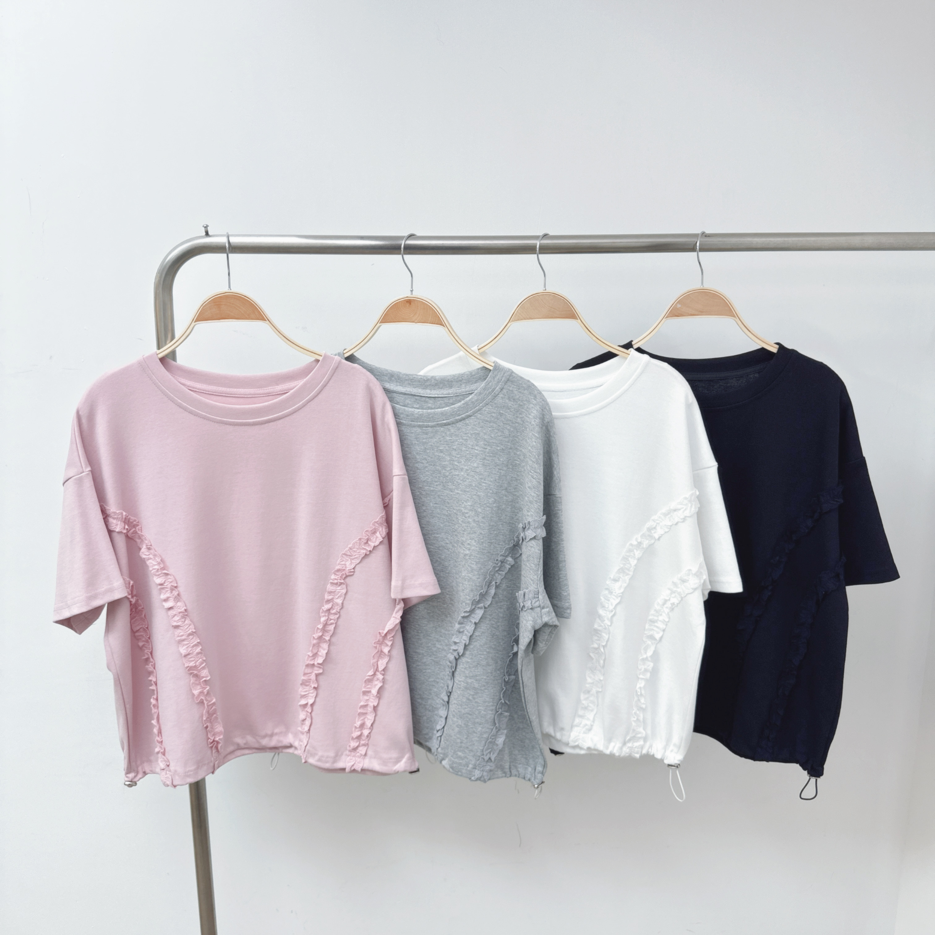 【預訂】花邊拼布索繩腳滑棉TOP (E66-E69)