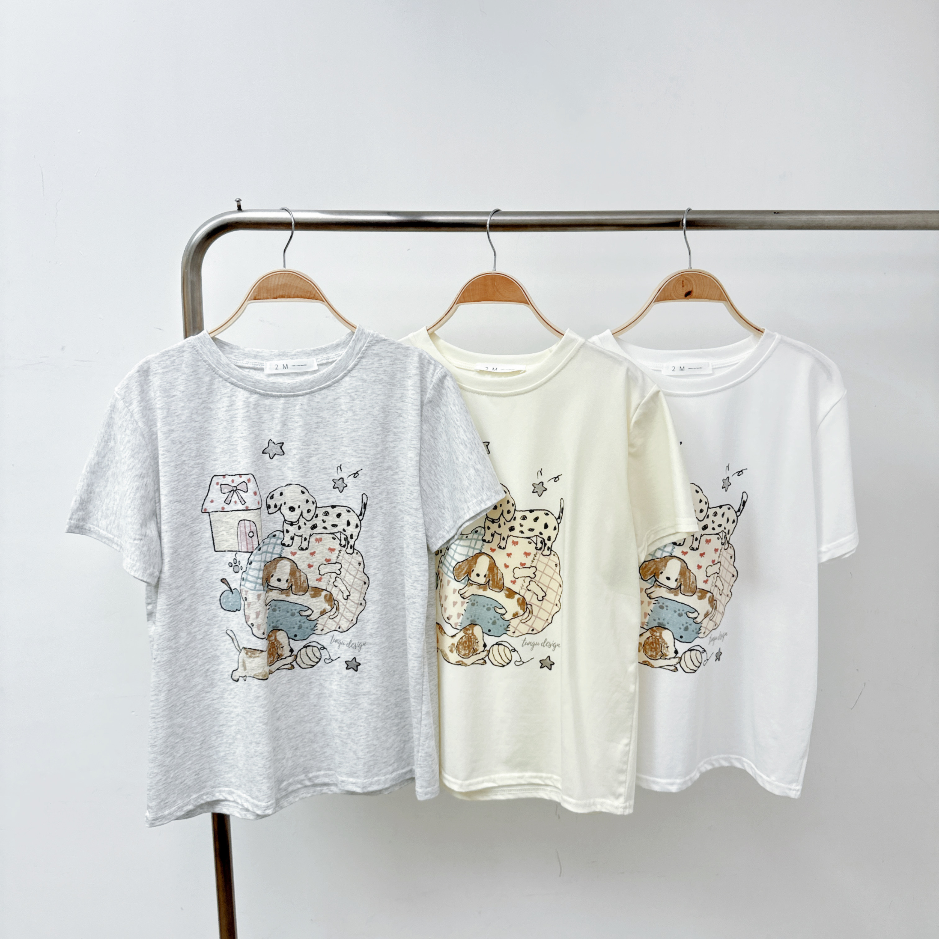 ⭐️⭐️【預訂】狗仔燙圖中版棉TEE (E20-E22)