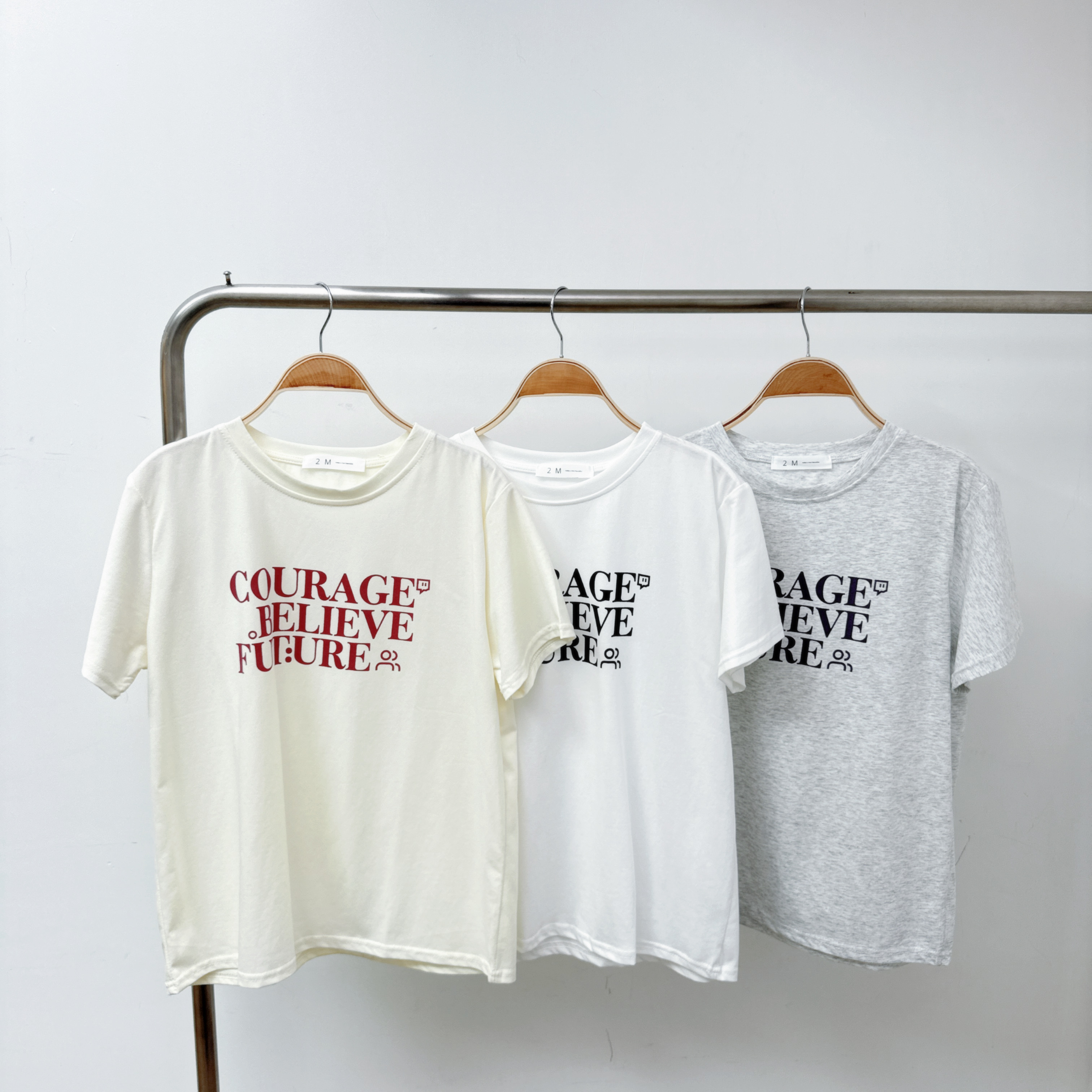 ⭐️⭐️【預訂】拼色字母中版棉TEE (E17-E19)