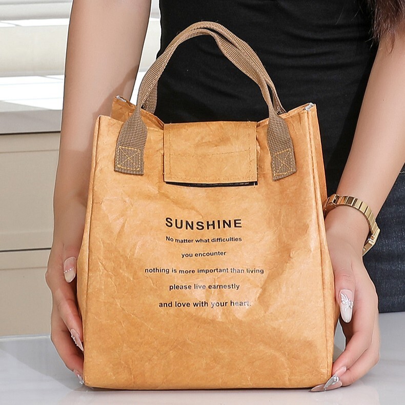 《6657》簡約字母紙袋防水便當袋