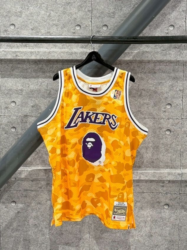 BAPE x M&N NBA LOS ANGELES LAKERS 人猿Logo 復古洛杉磯湖人隊 球衣
