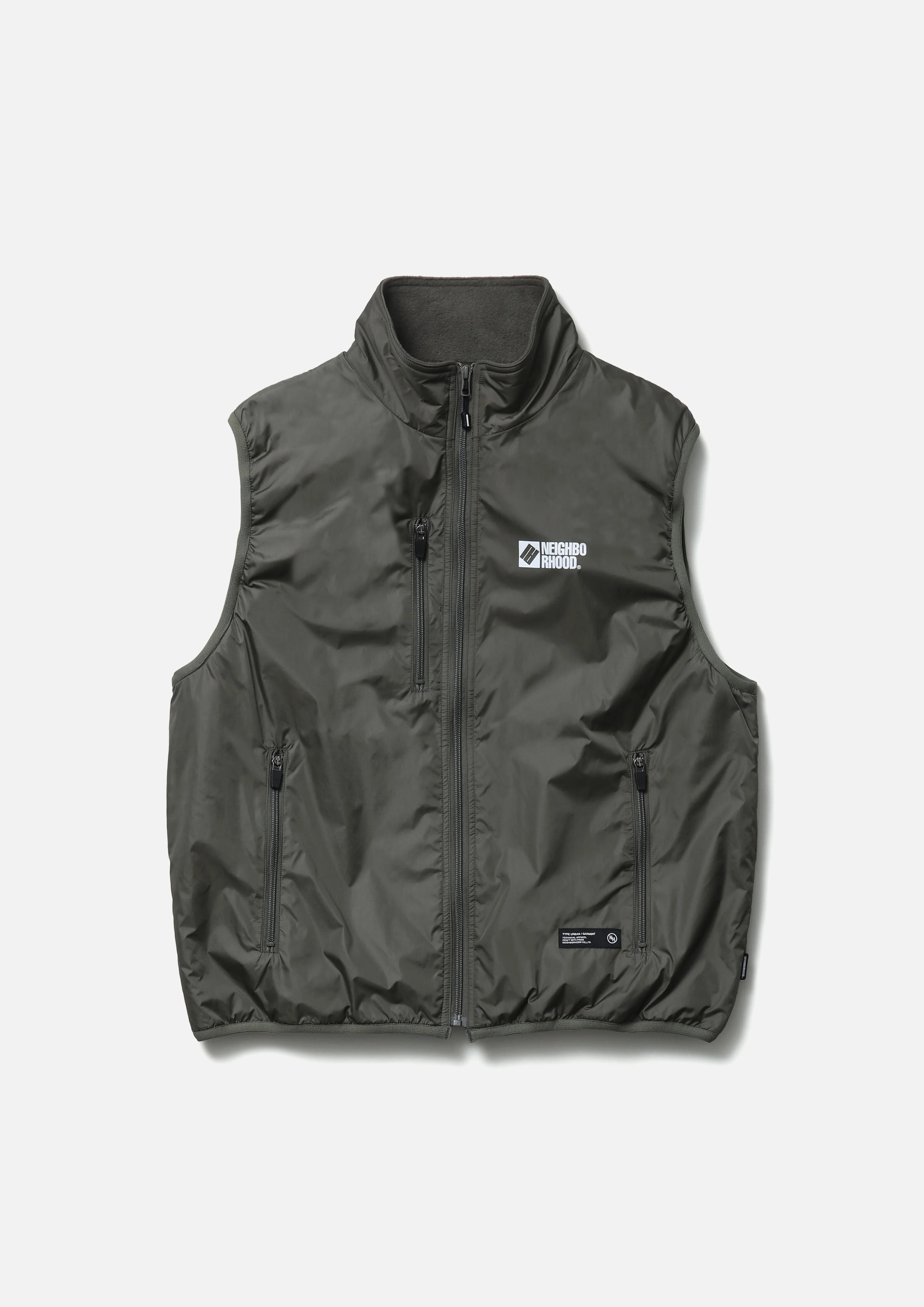 -(B6b)-NEIGHBORHOOD SOFTSHELL VEST 軟背心 尼龍 防水 橄欖綠/黑色-261TSNH-JKM09