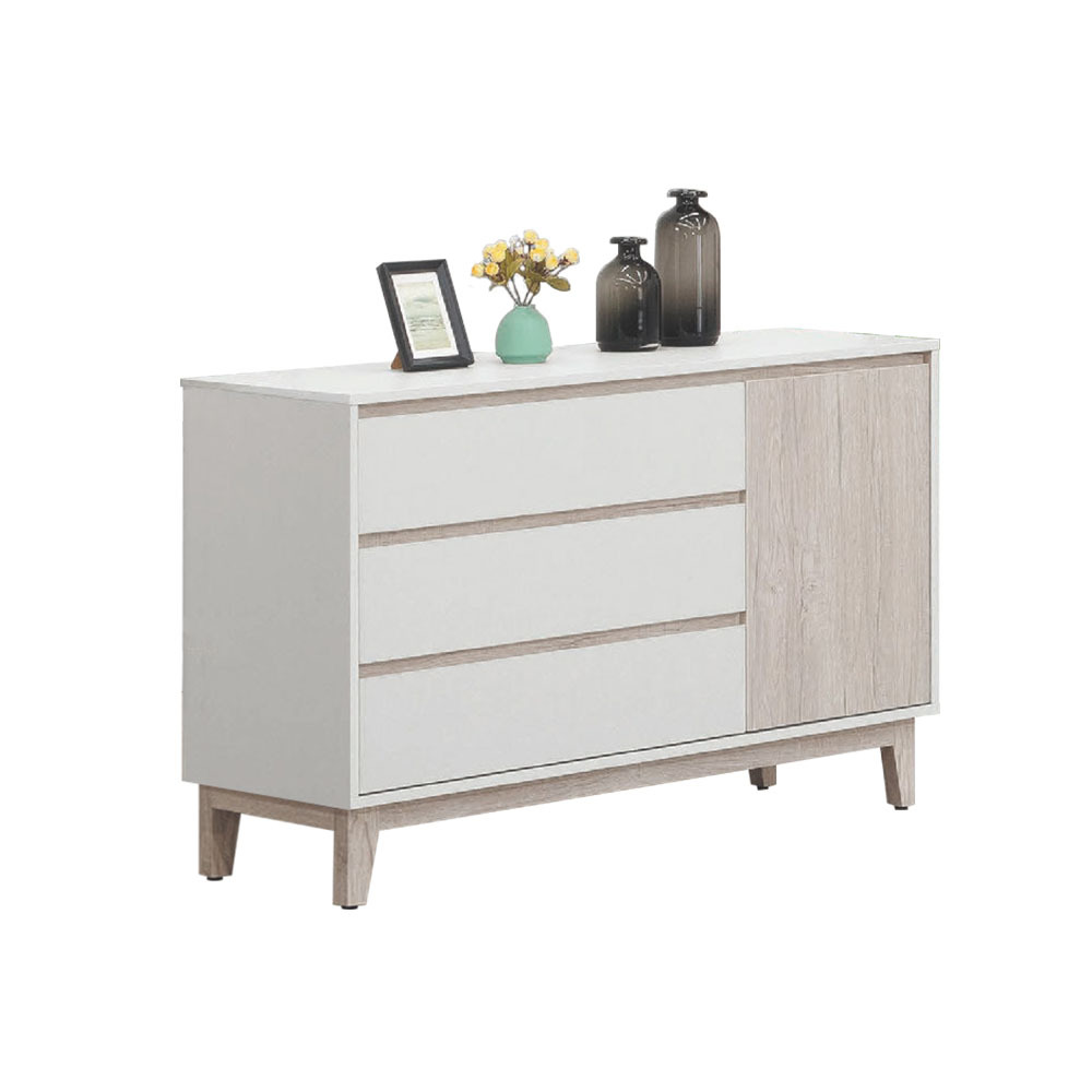 柏蒂家居-巴克利4尺四斗櫃/三抽單門收納置物櫃