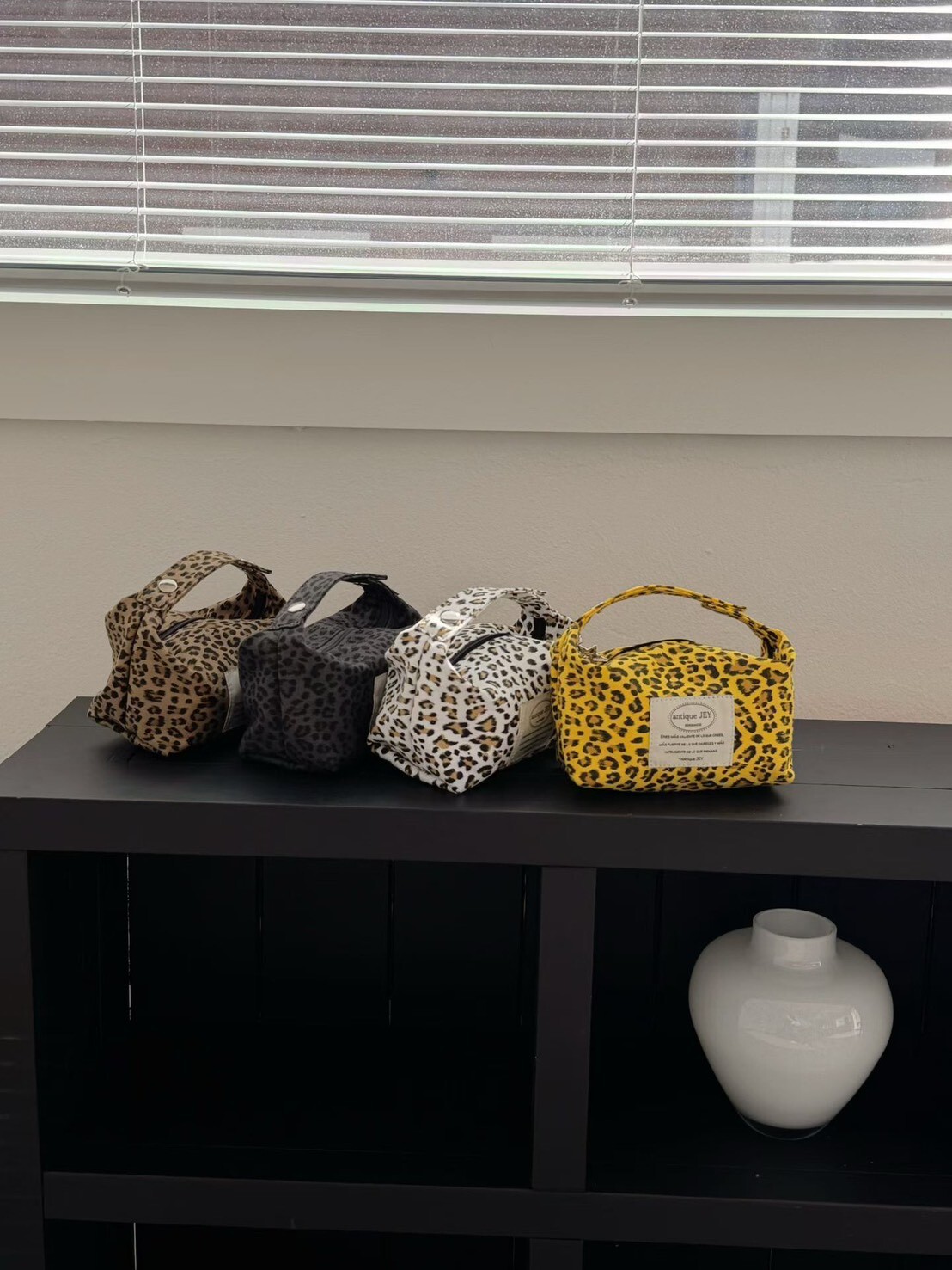 JEY 雙色豹紋化妝收納飯盒小包