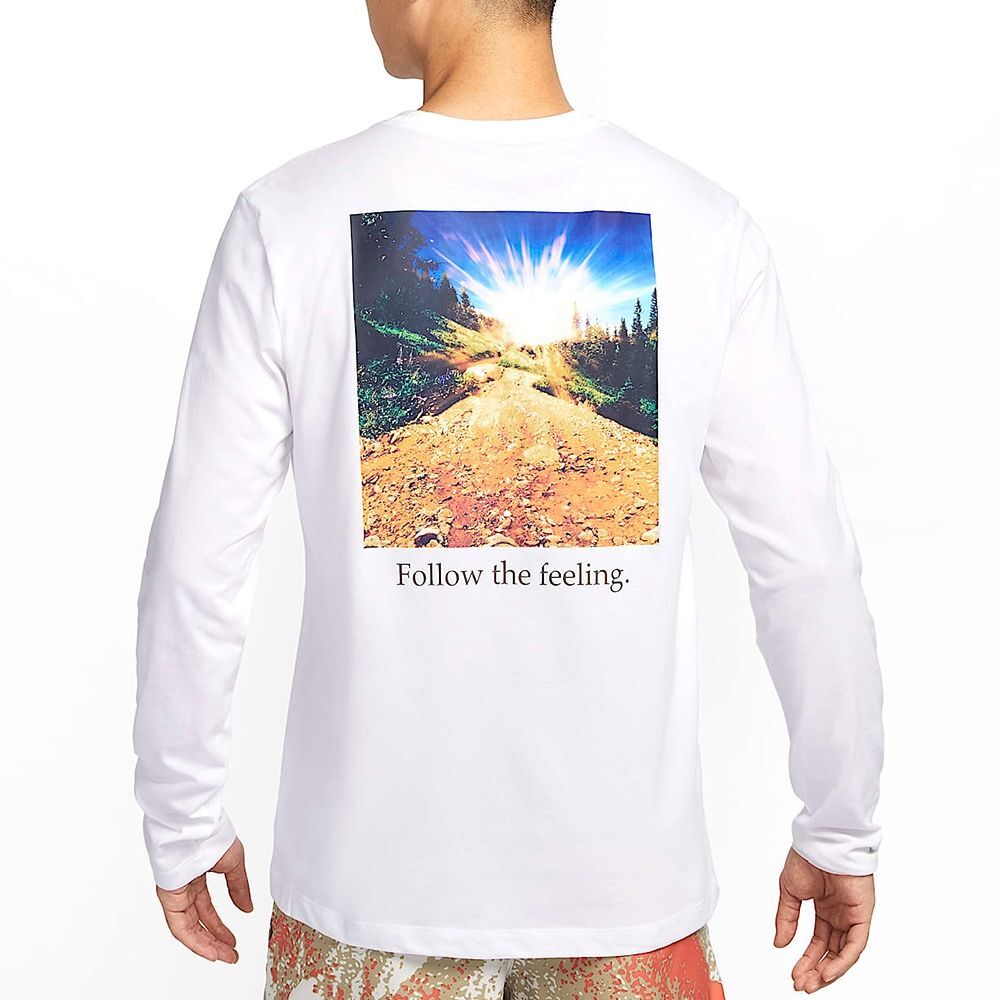 NIKE 長袖 TEE LS TRAIL SSNL 白色 運動 慢跑 薄長T 男 HJ3602-100