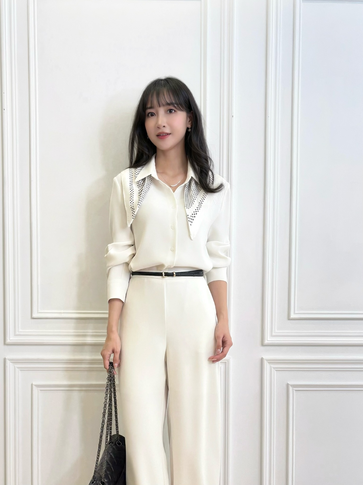 質感滑料直筒褲