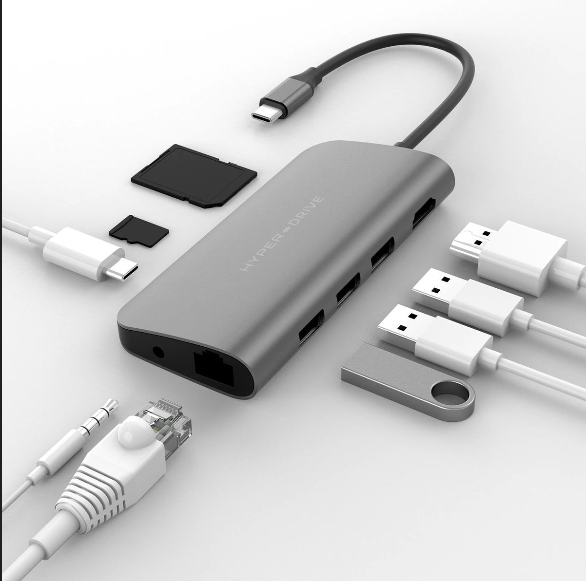【直播】美國 HyperDrive LX032625 POWER 9-in-1 USB-C Hub | HD30F 擴展器 (灰色)