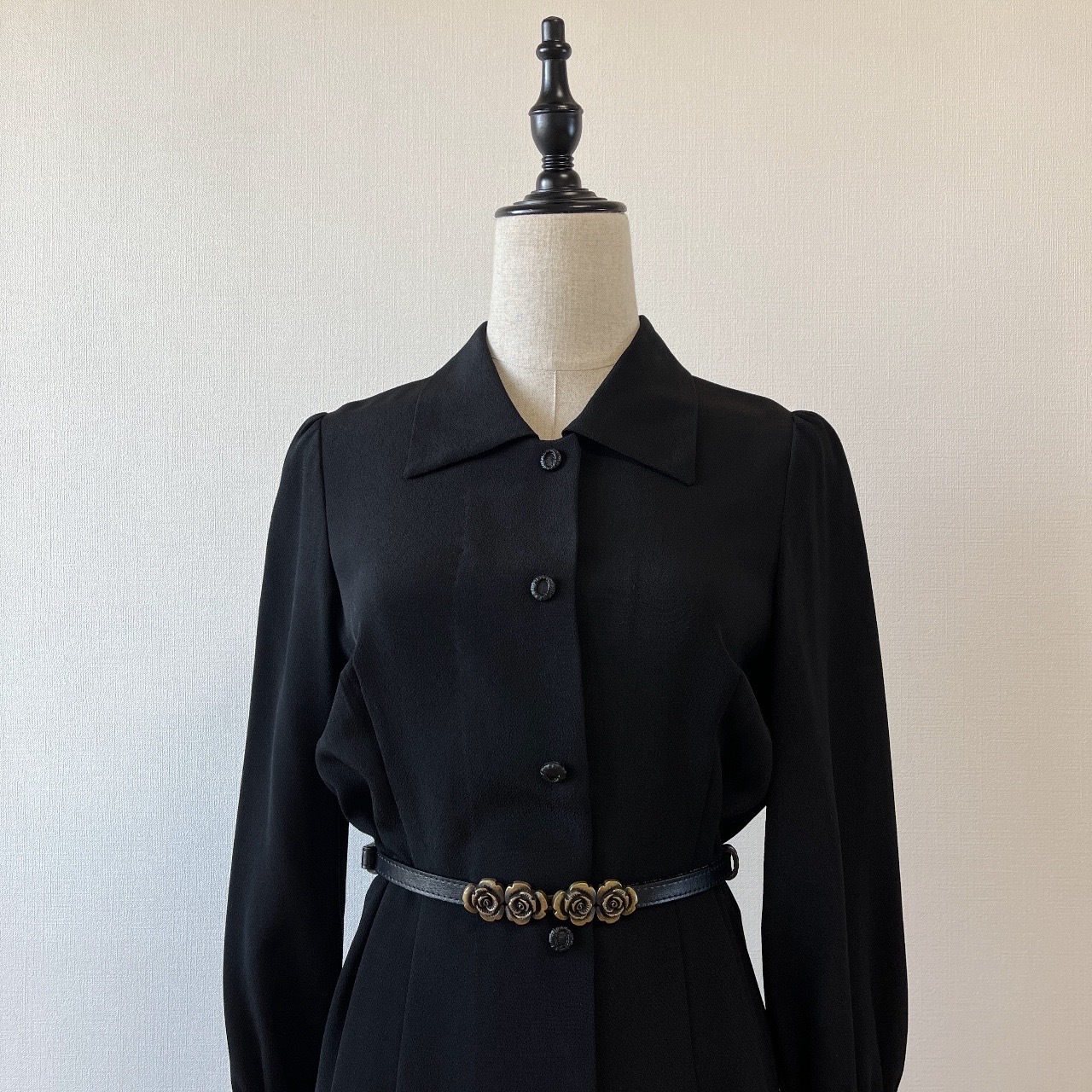 黑色長袖古著連身裙