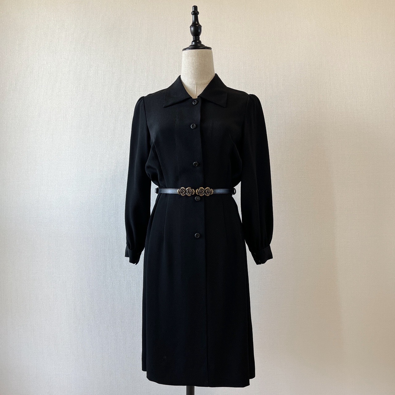 黑色長袖古著連身裙