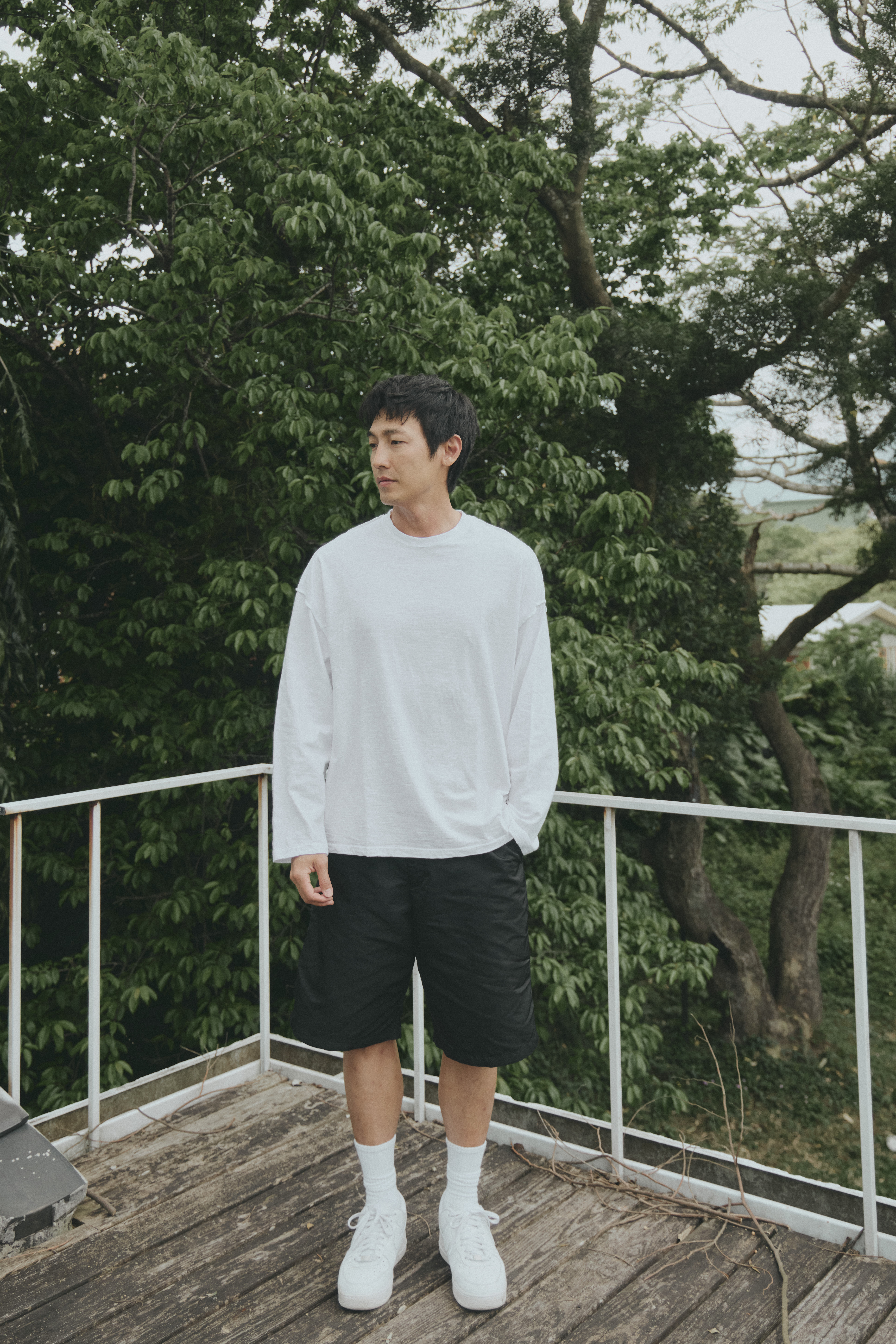 率性尼龍休閒五分褲（黑色/2尺寸）