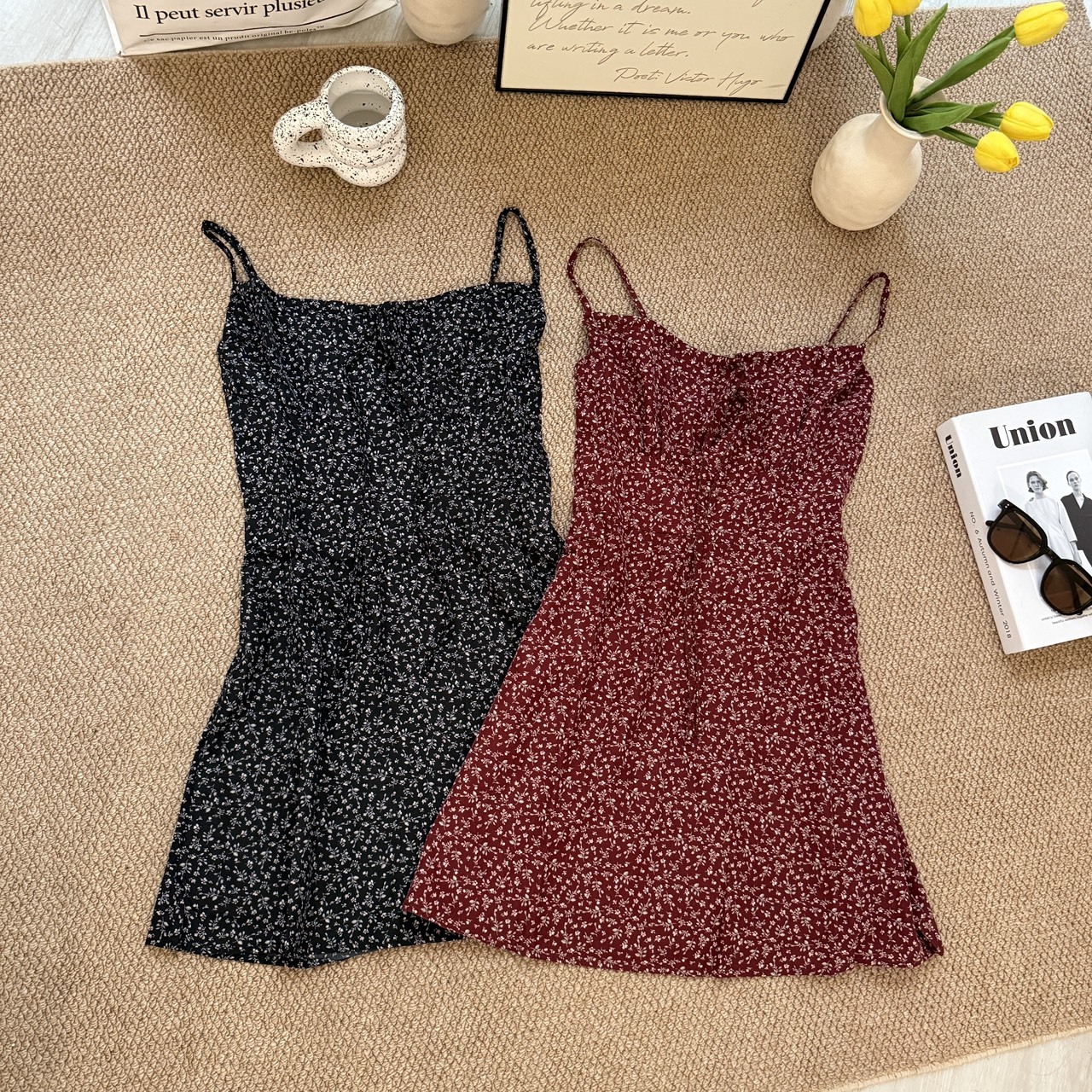 2537韓系小碎花吊帶短洋（Ｒ）