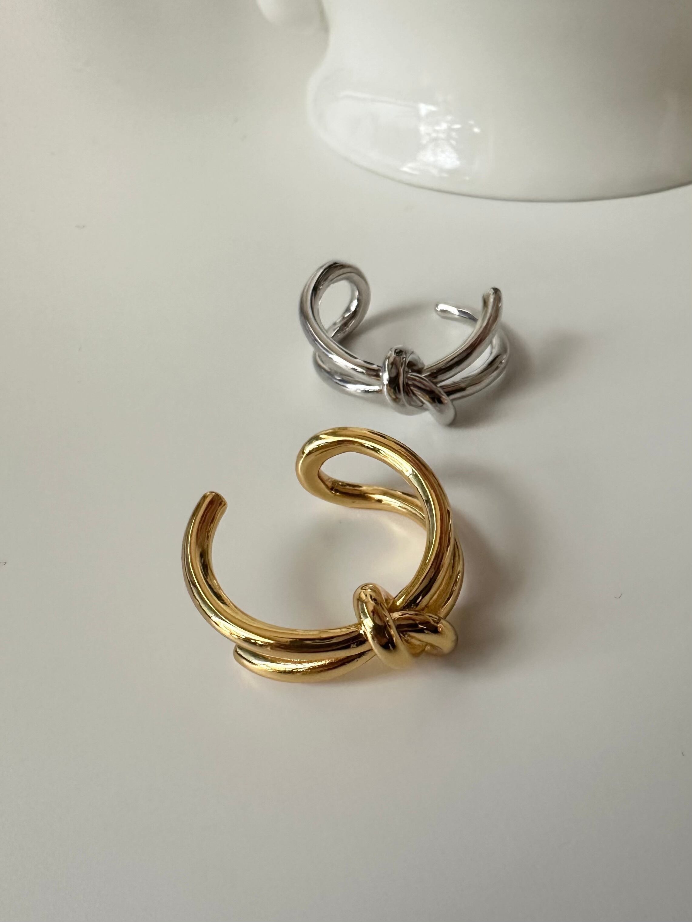 SS rough knot ring