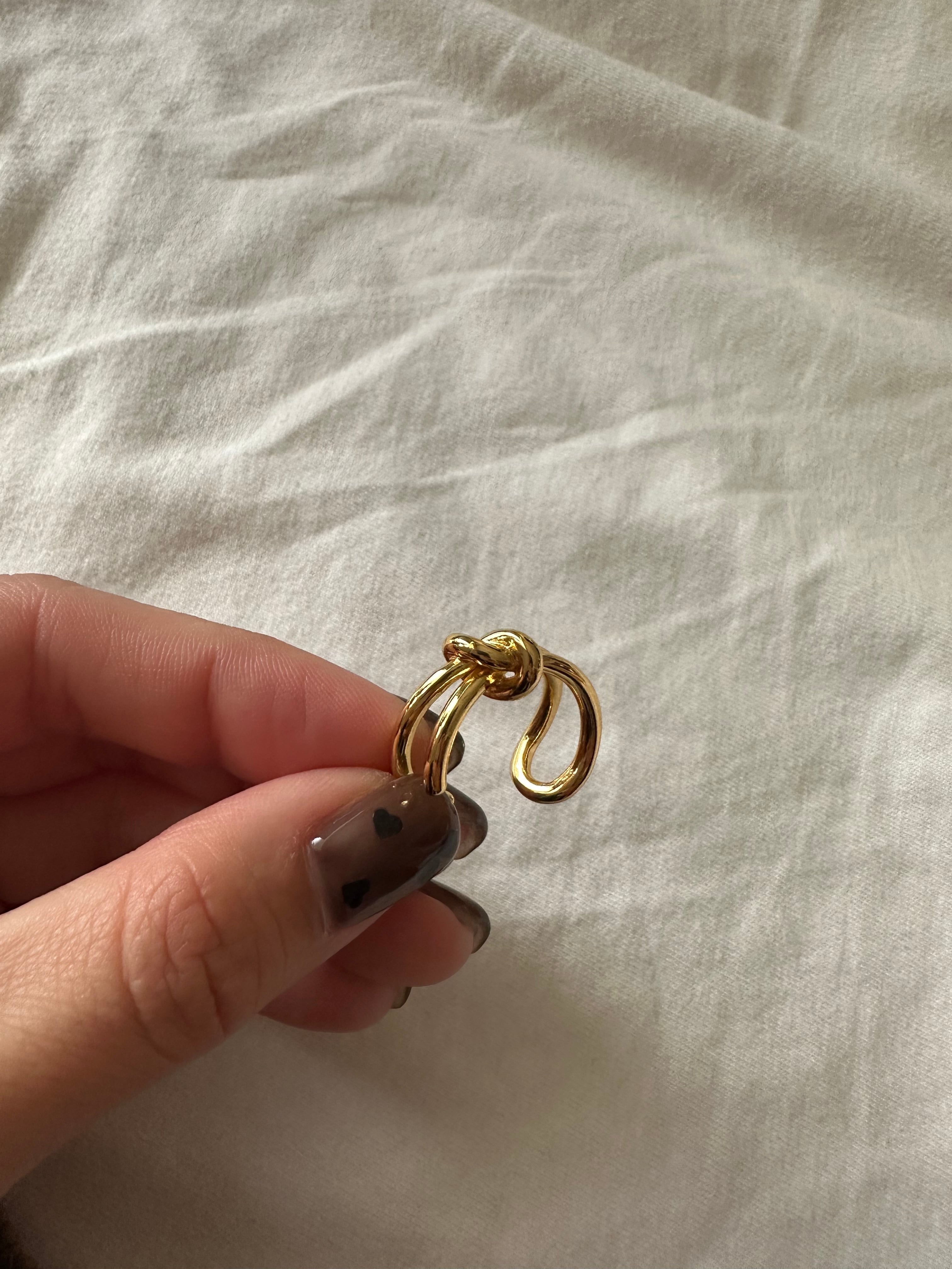 SS rough knot ring