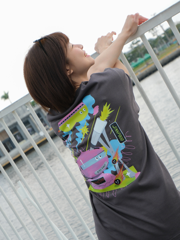 SANPOOO｜2026 眼球先決｜重磅寬版落肩短 Tee｜深灰