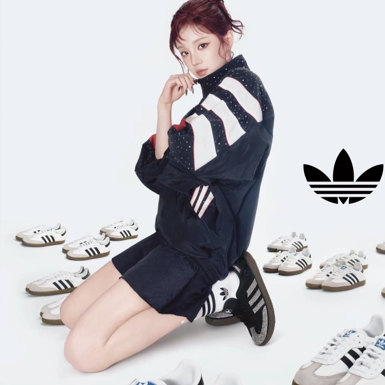 ADIDAS ORIGINALS SAMBA OG 閃鑽 黑銀 情人節限定 女鞋 IH9052