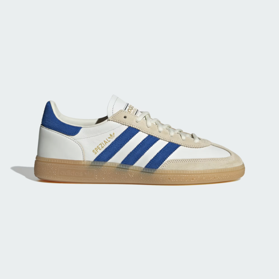 【 adidas HANDBALL SPEZIAL 皮革休閒鞋款 - 白x藍 】