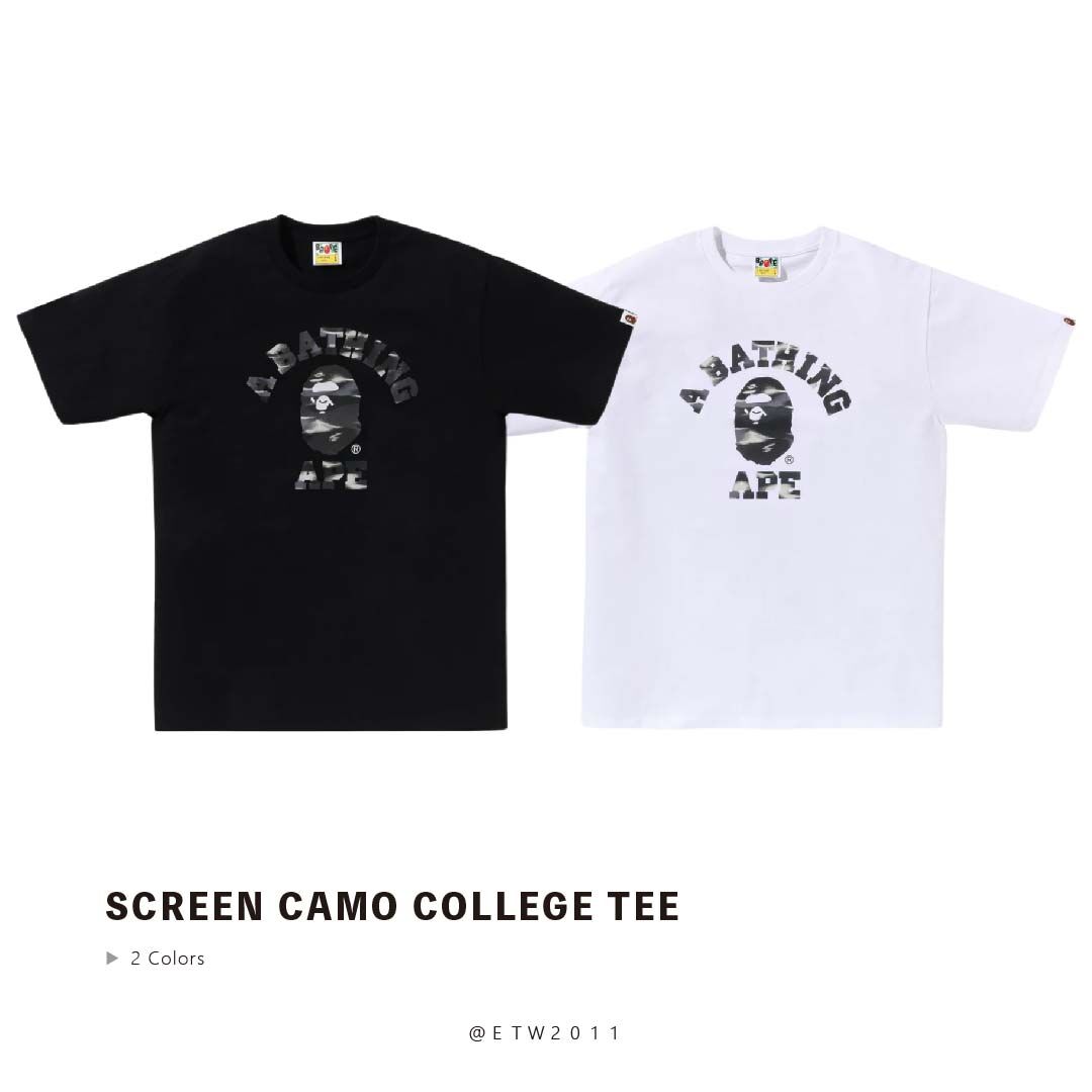 ☆ETW☆【EASY TO WEAR】BAPE SCREEN CAMO COLLEGE TEE 短T 數位迷彩 猿人 春夏