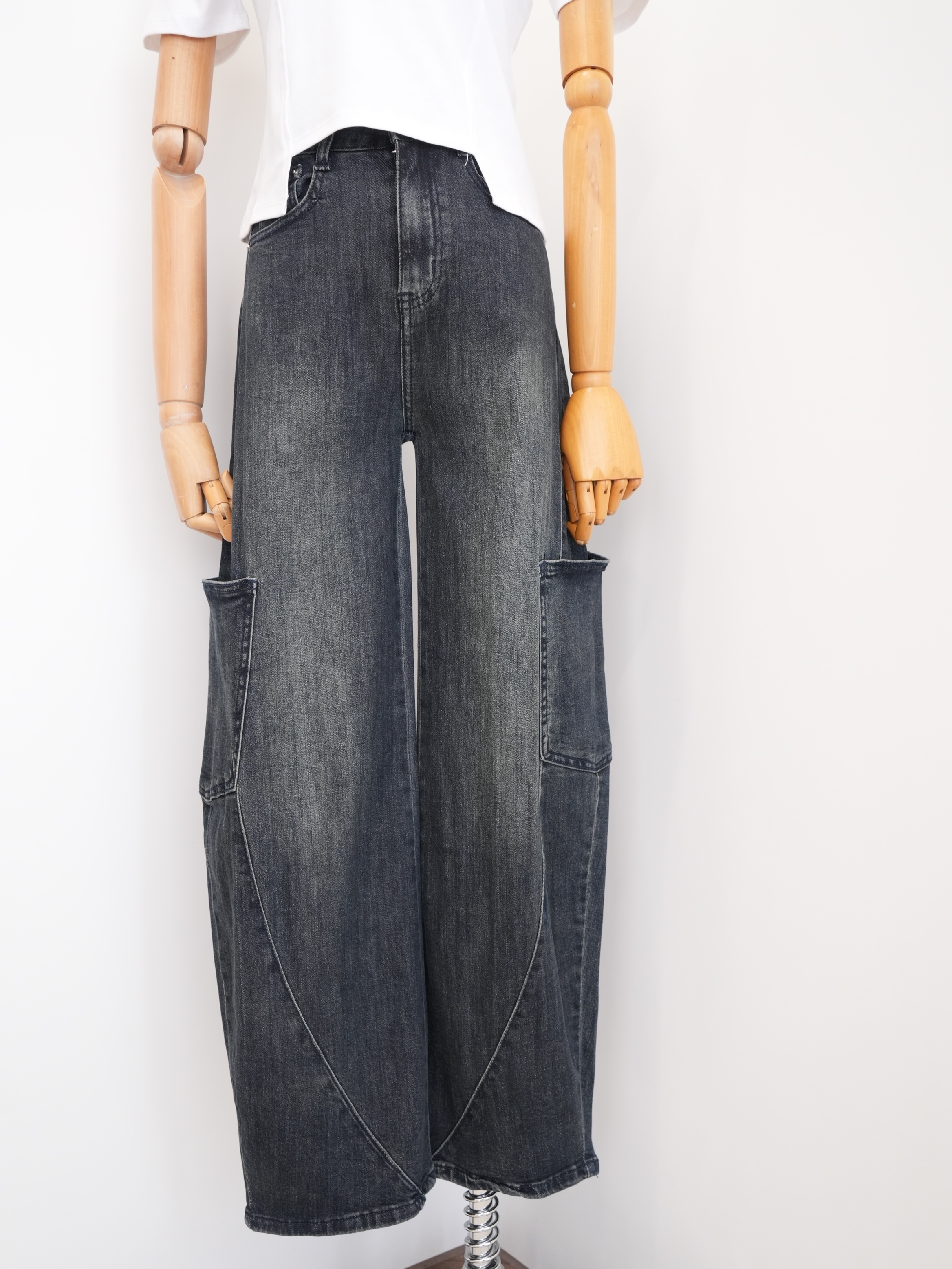 法朵Fado shop｜工裝造型彎刀褲 2545001 藍 S-XL